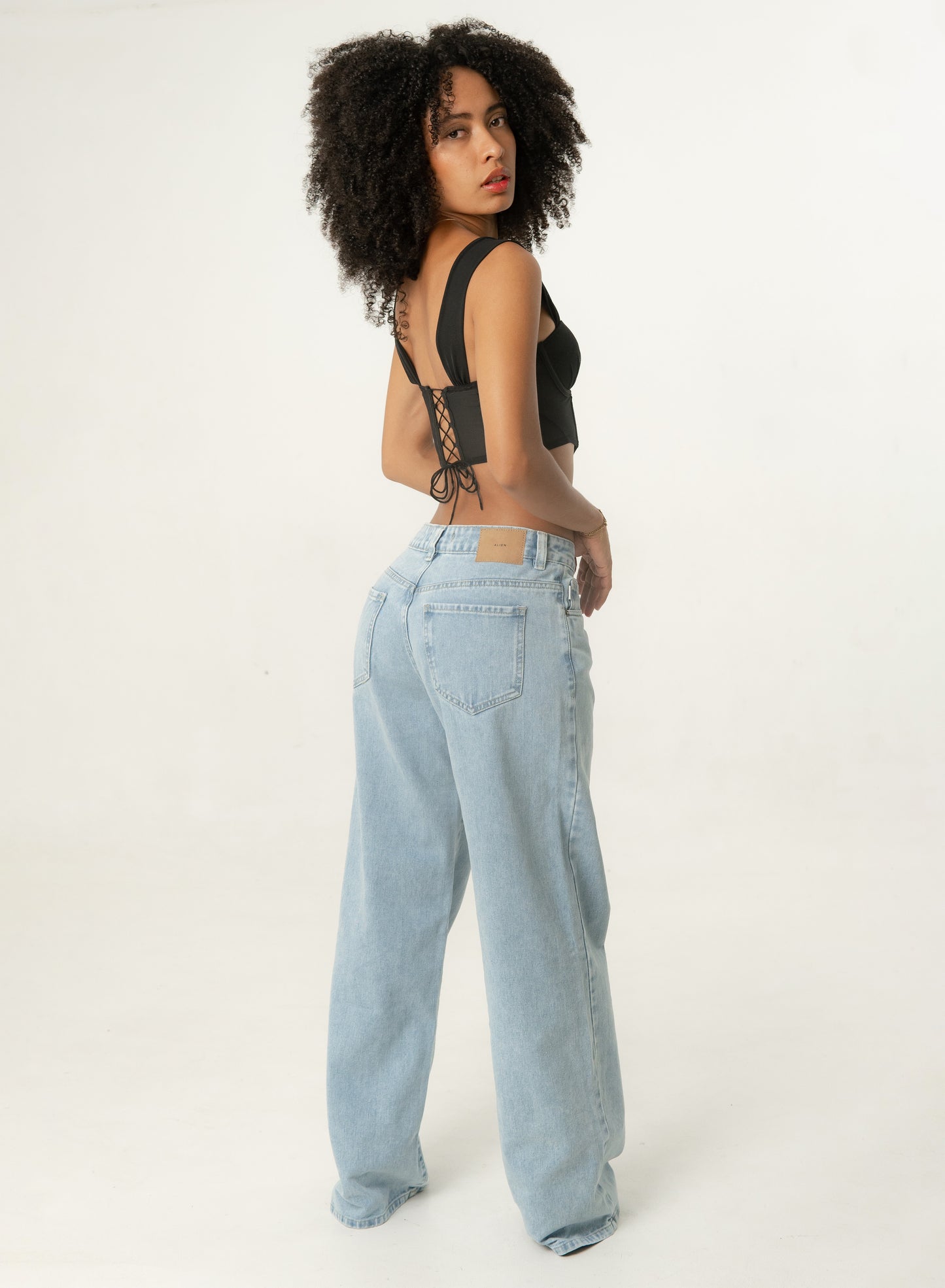 Women's Mid Rise Straight Cute Jeans