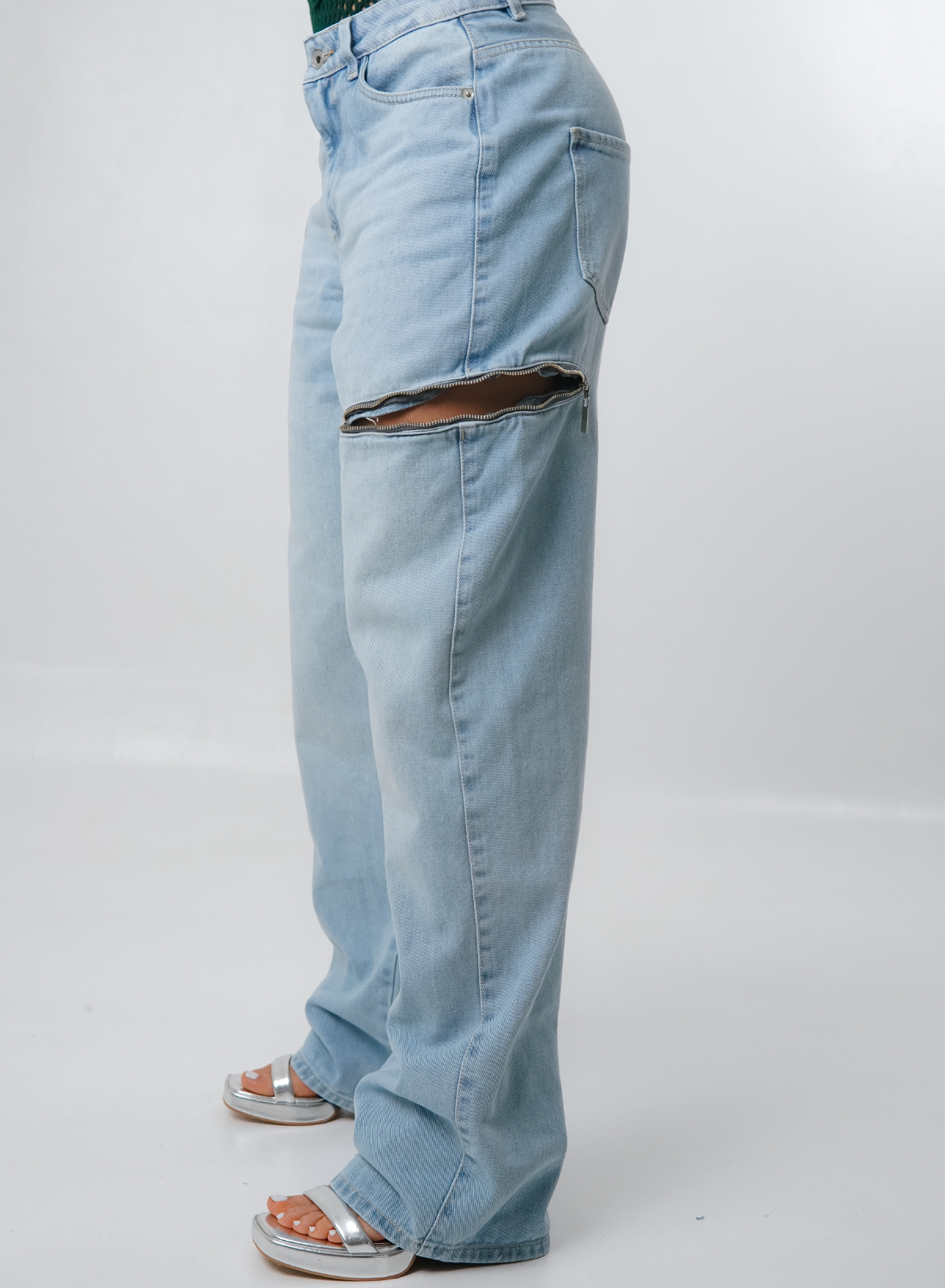 Women's Mid Waist Baggy Jeans Alien