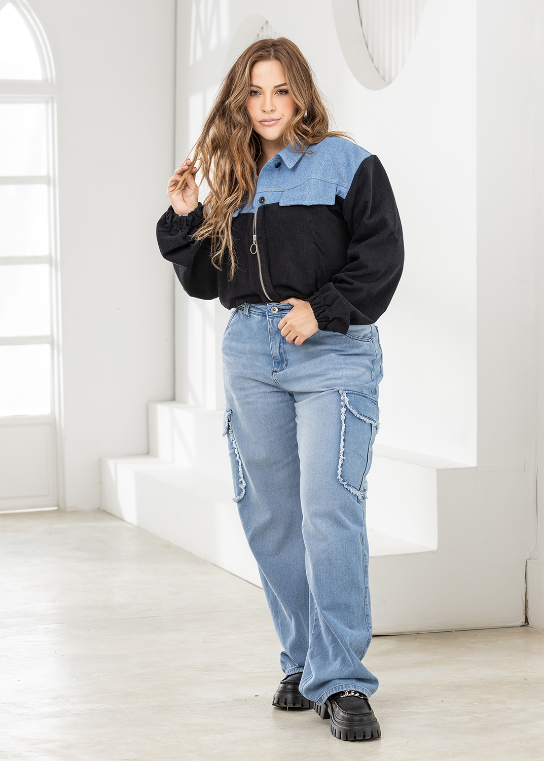 Women's Bomber Denim Jacket