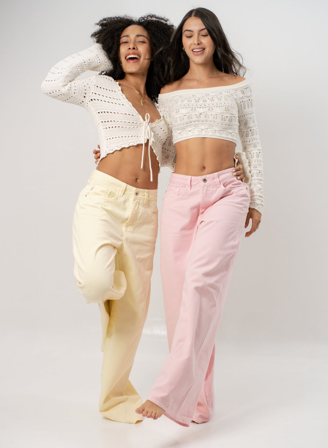 Women's Mid Rise Flare Jeans Pink Alien jeans