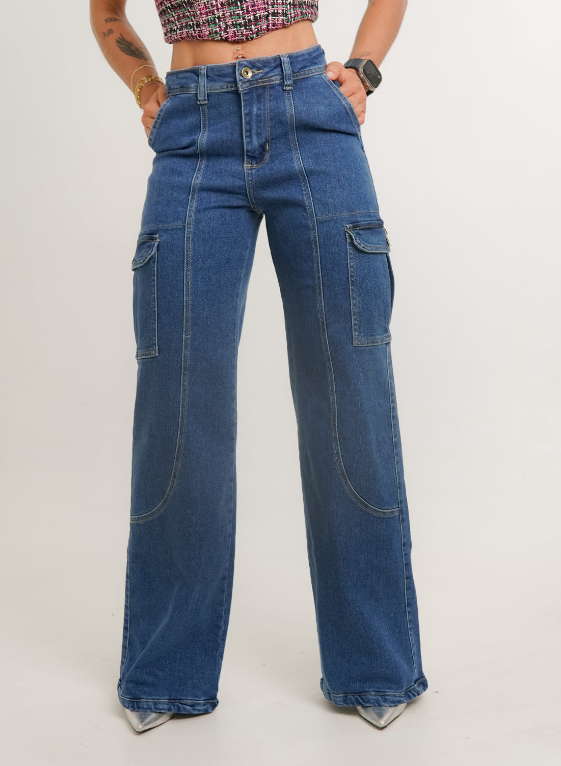 Women's Mid Rise Cargo Jeans old navy