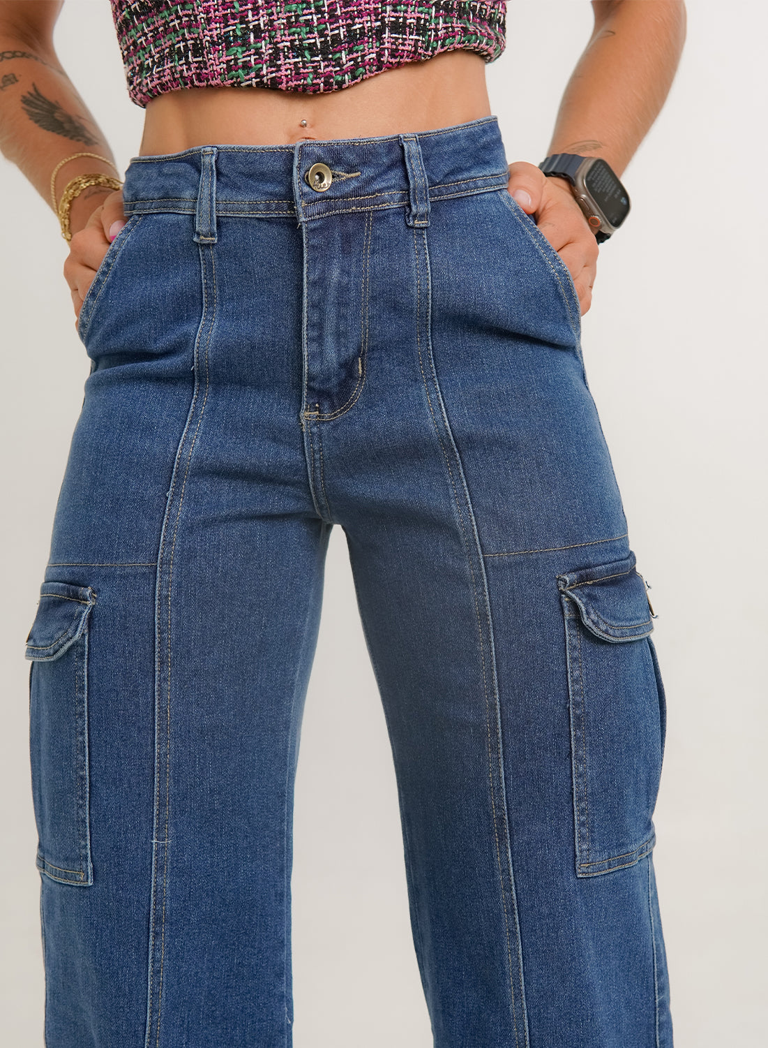 Women's Mid Rise Cargo Jeans old navy