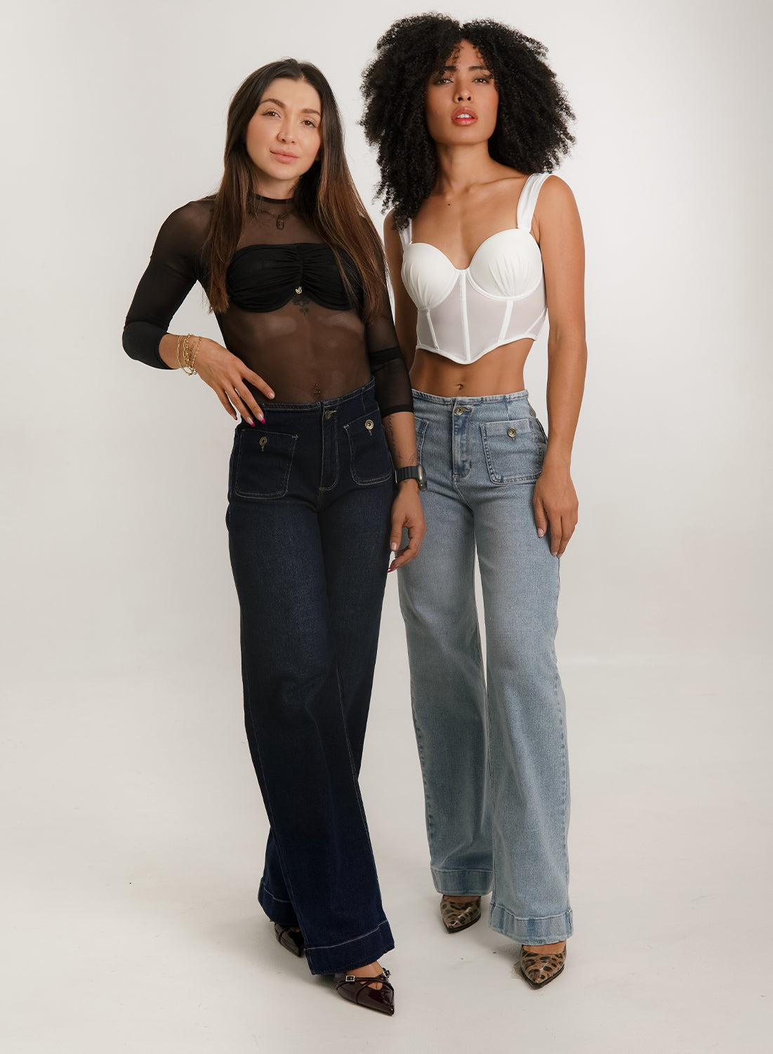 Women's Mid Rise Mom Flare Jeans navy blue