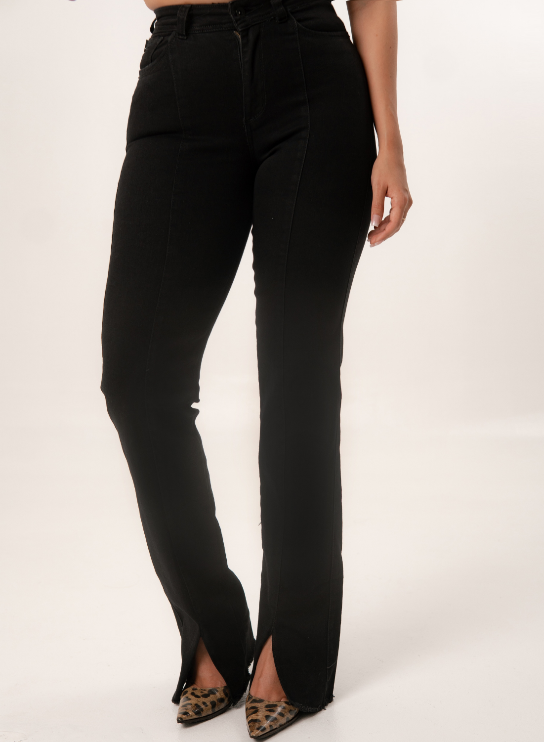 Black Women's High Rise Straight Alien Jeans