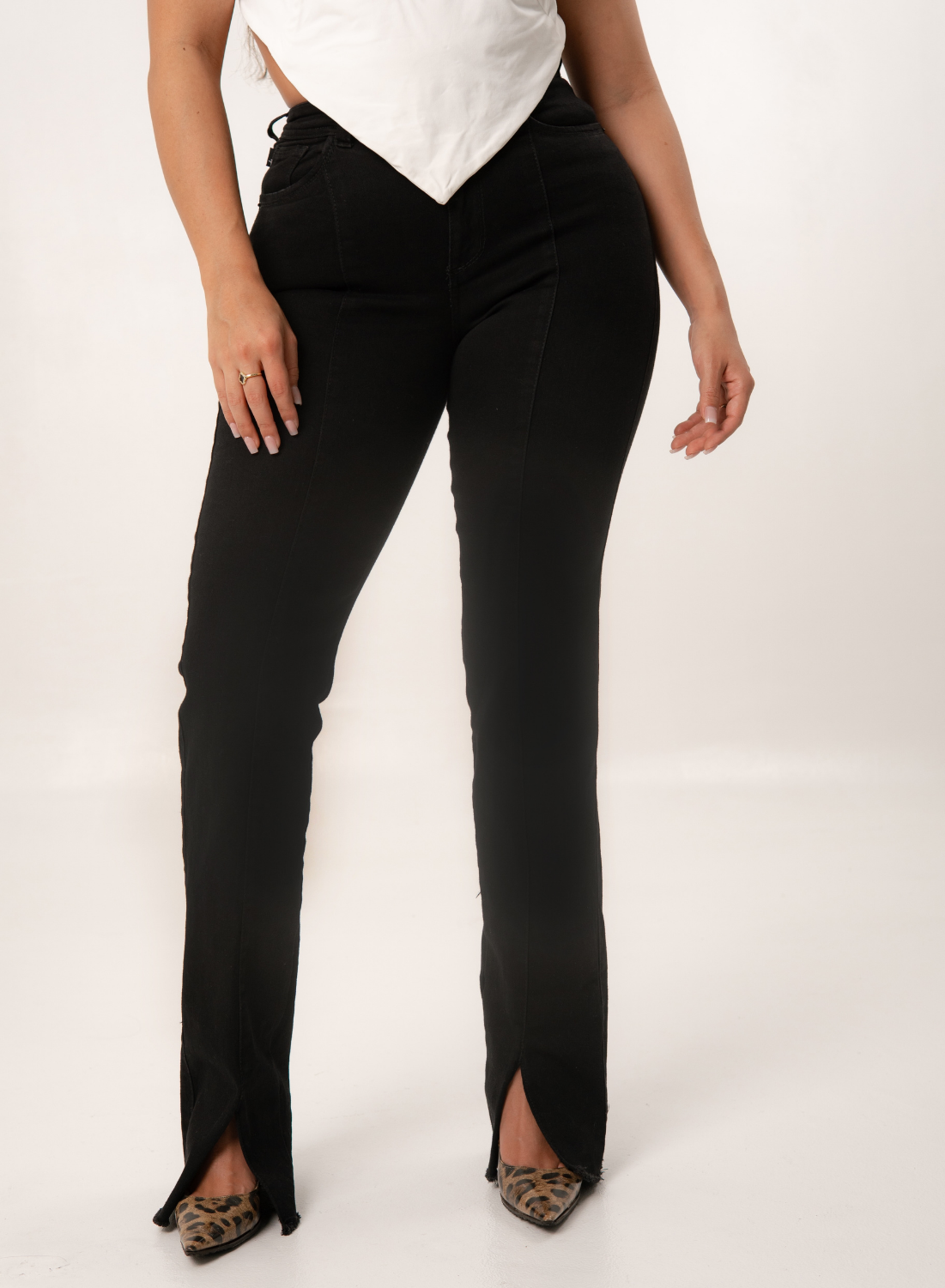 Black Women's High Rise Straight Alien Jeans