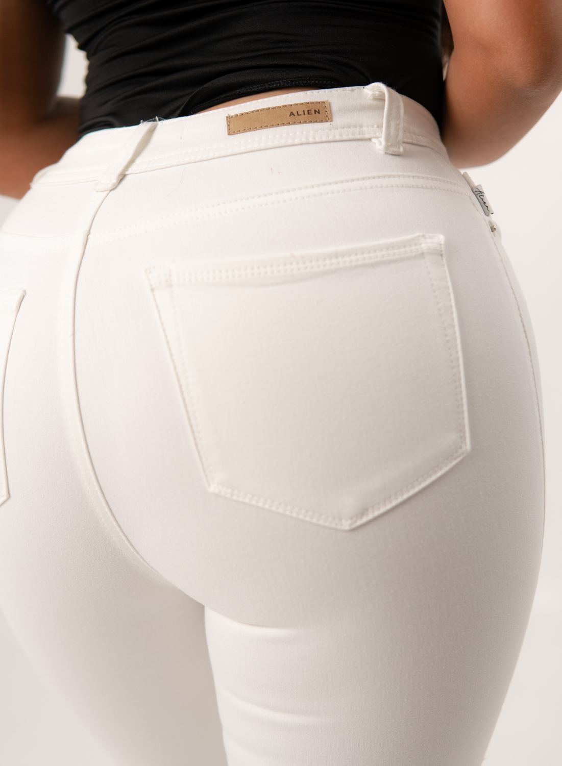 WHITE Women's High Rise Bootcut ALIEN Jeans