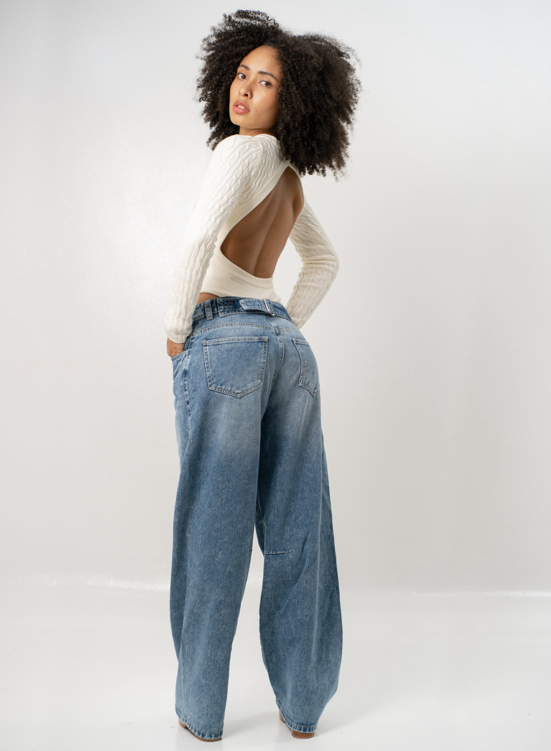 Women's Mid Rise Flare Alien Jeans  BLUE