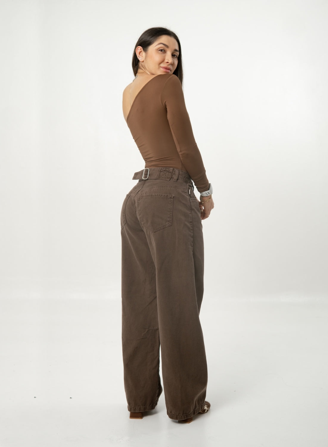 Women's Low Rise Flare Alien  Jeans Brown