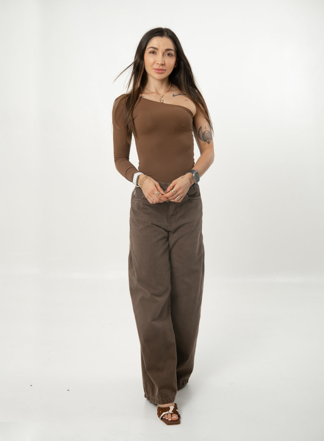Women's Low Rise Flare Alien  Jeans Brown
