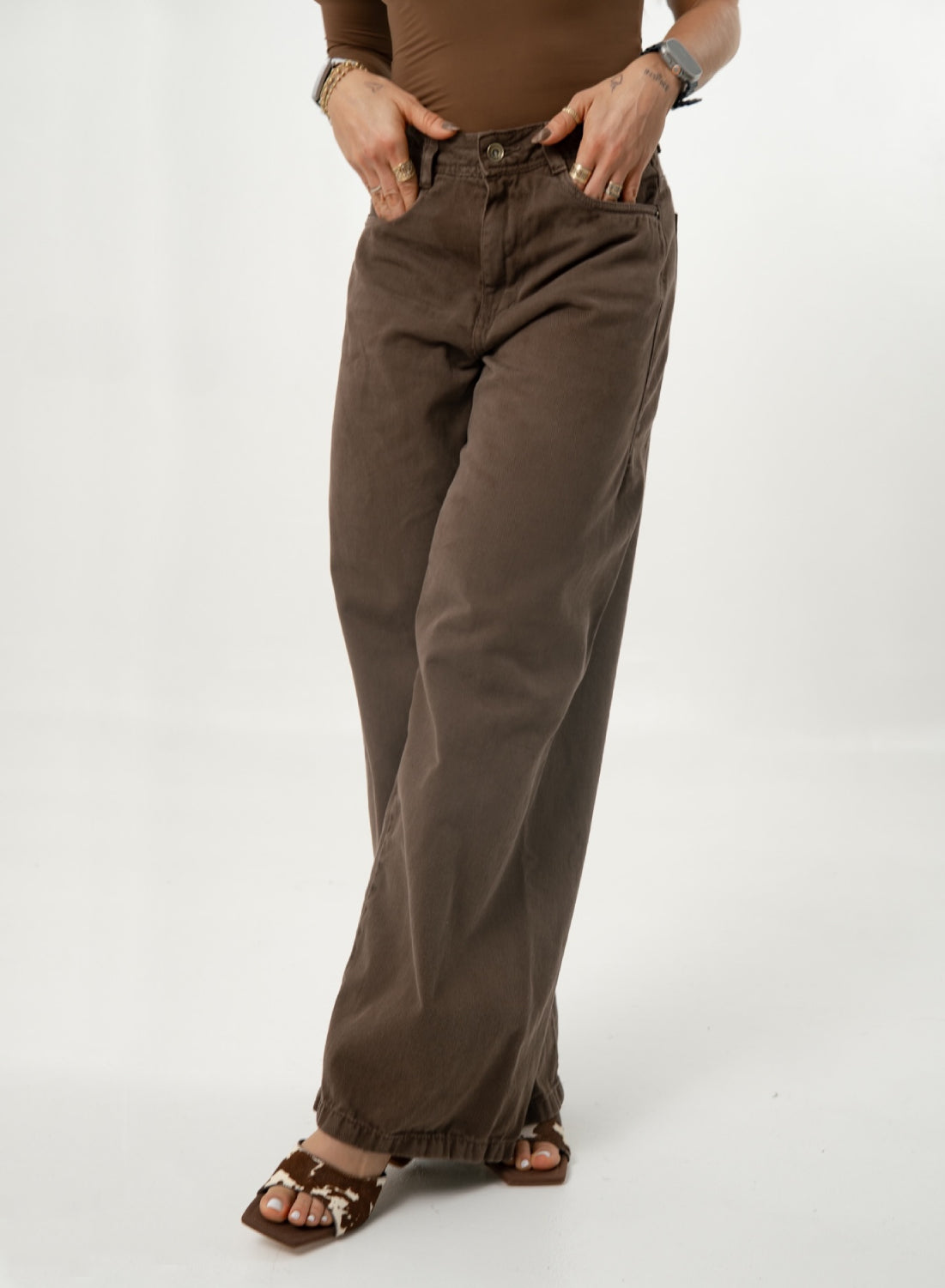 Women's Low Rise Flare Alien  Jeans Brown