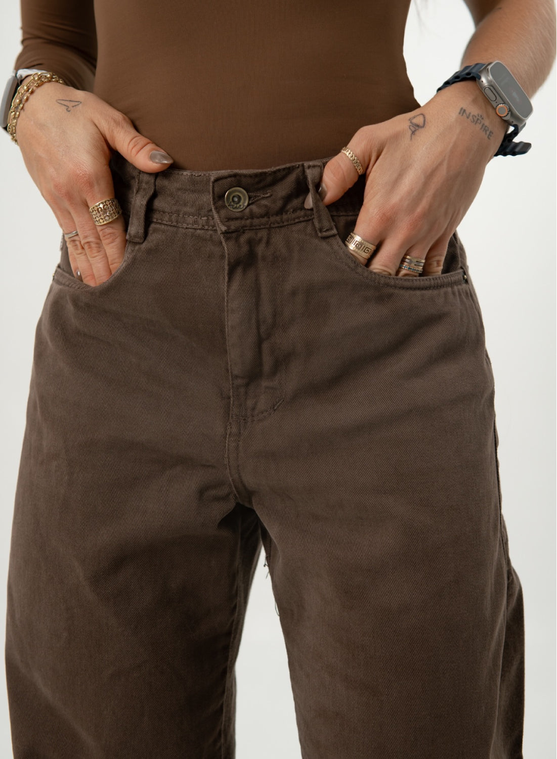 Women's Low Rise Flare Alien  Jeans Brown
