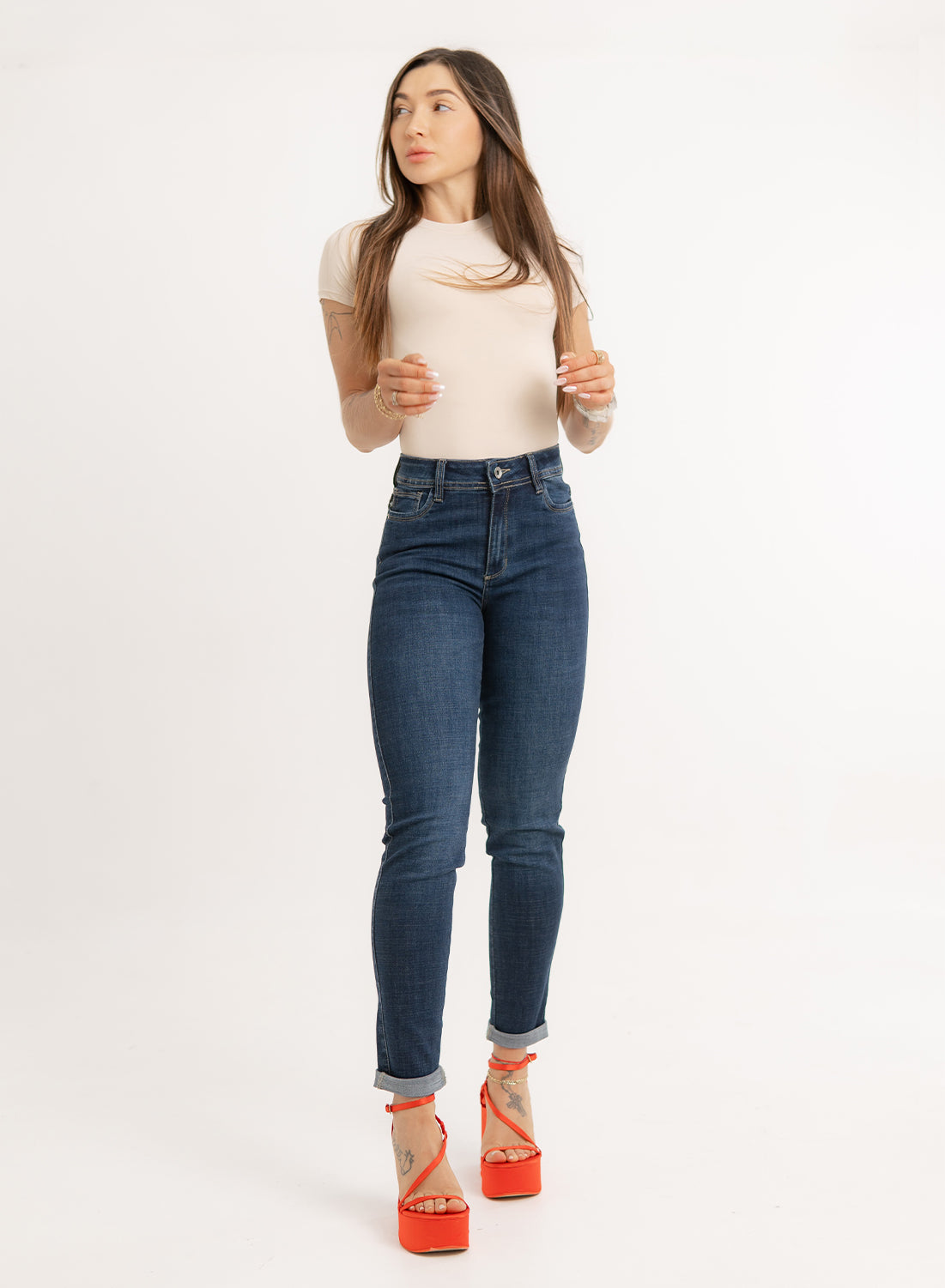 blue skinny jeans