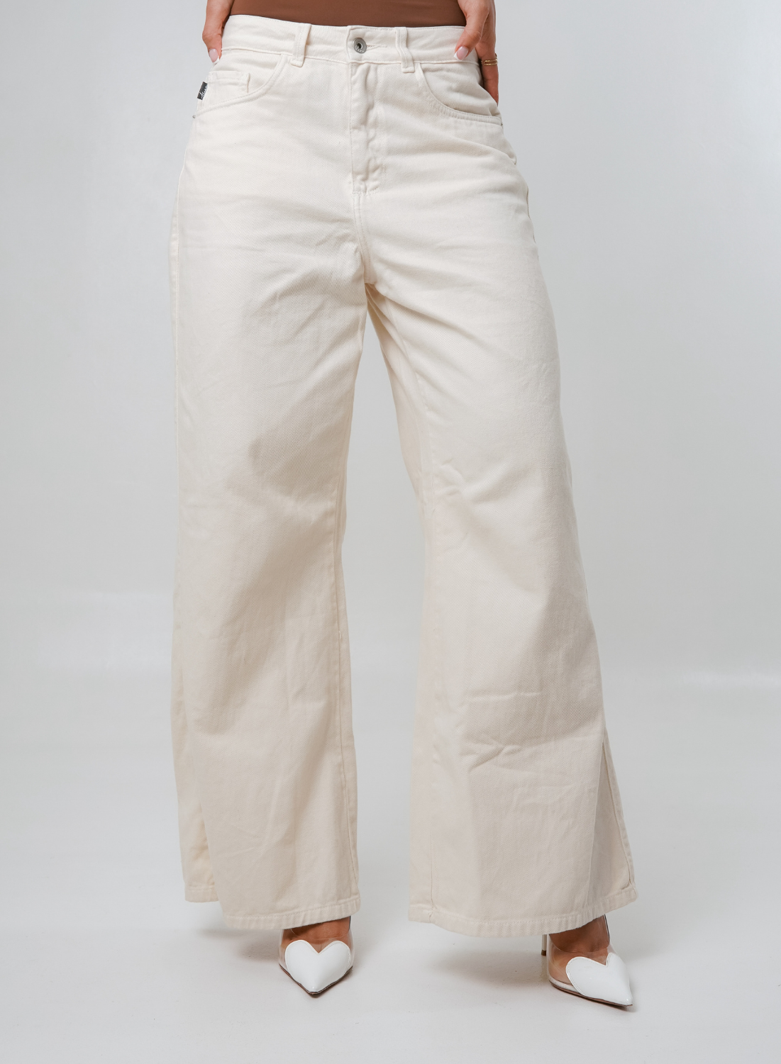 Cora Vanilla - Women's Low Rise Wide Leg Jeans