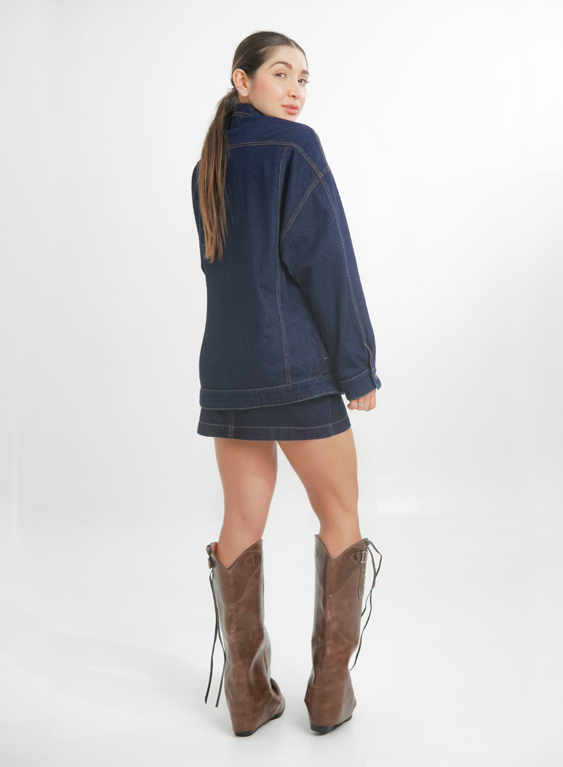 Women's Dark Blue Denim Mini Skirt