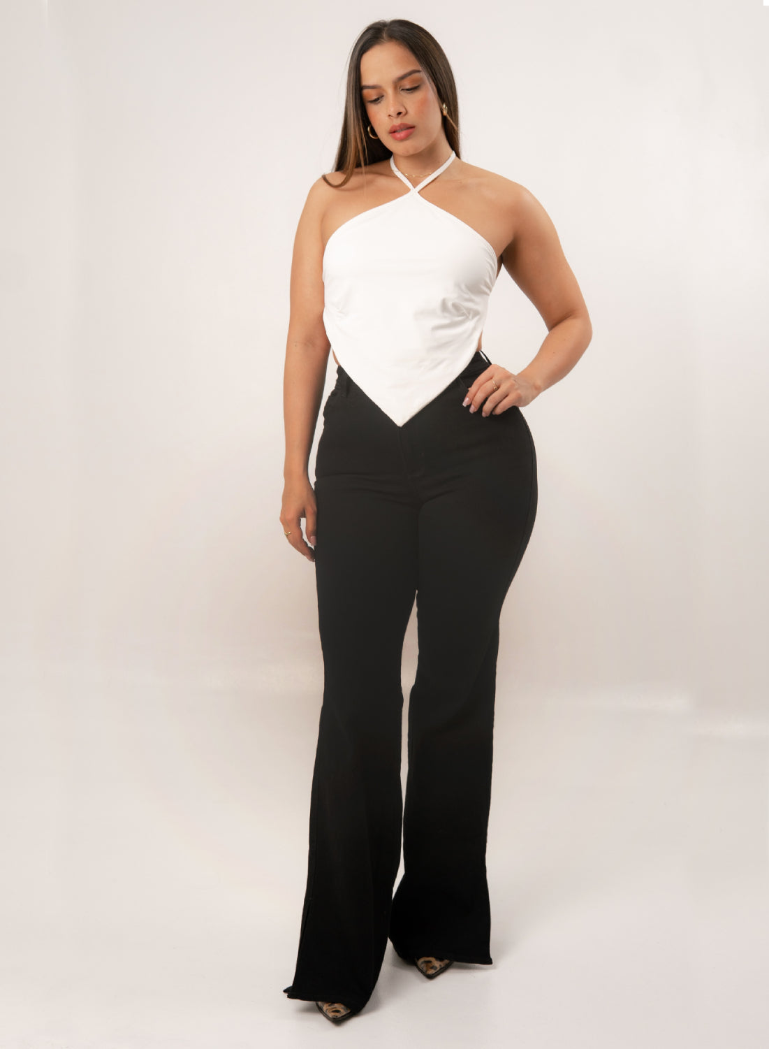 Black High Rise Mom Flare Alien Jeans