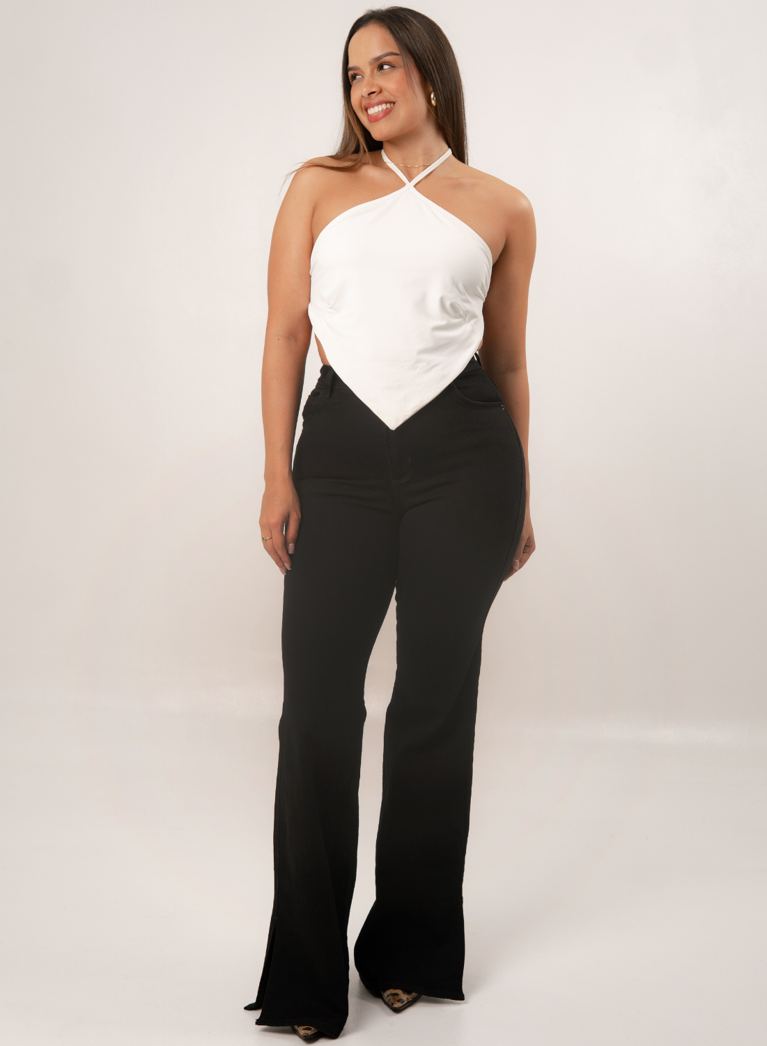 Black High Rise Mom Flare Alien Jeans
