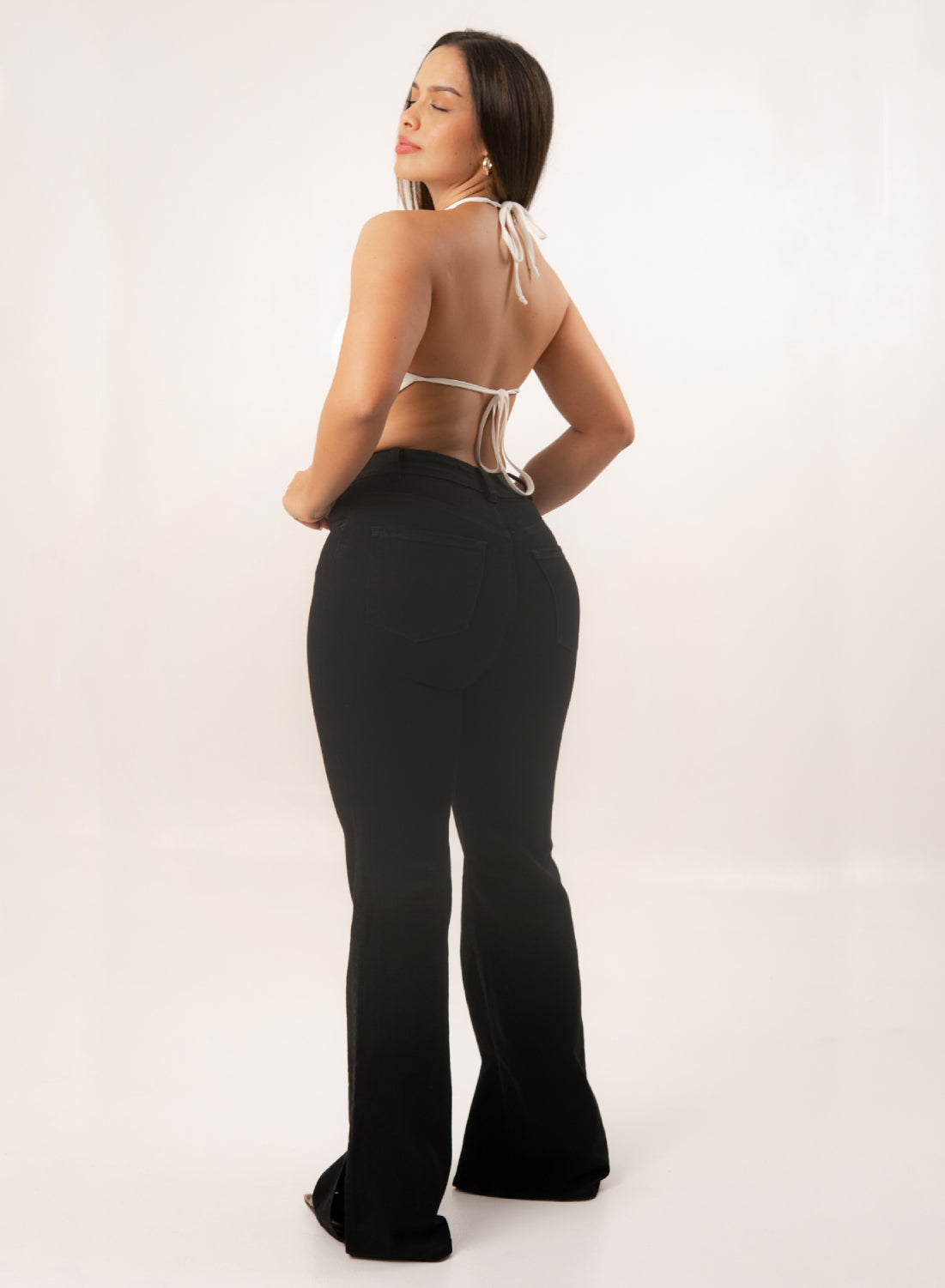 Black High Rise Mom Flare Alien Jeans
