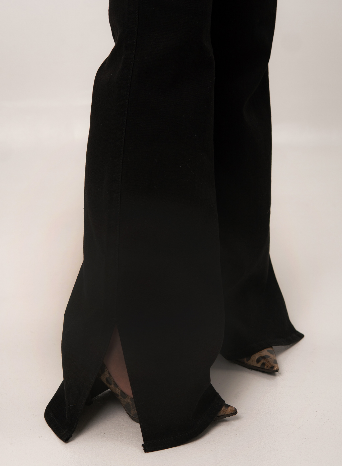 Black High Rise Mom Flare Alien Jeans