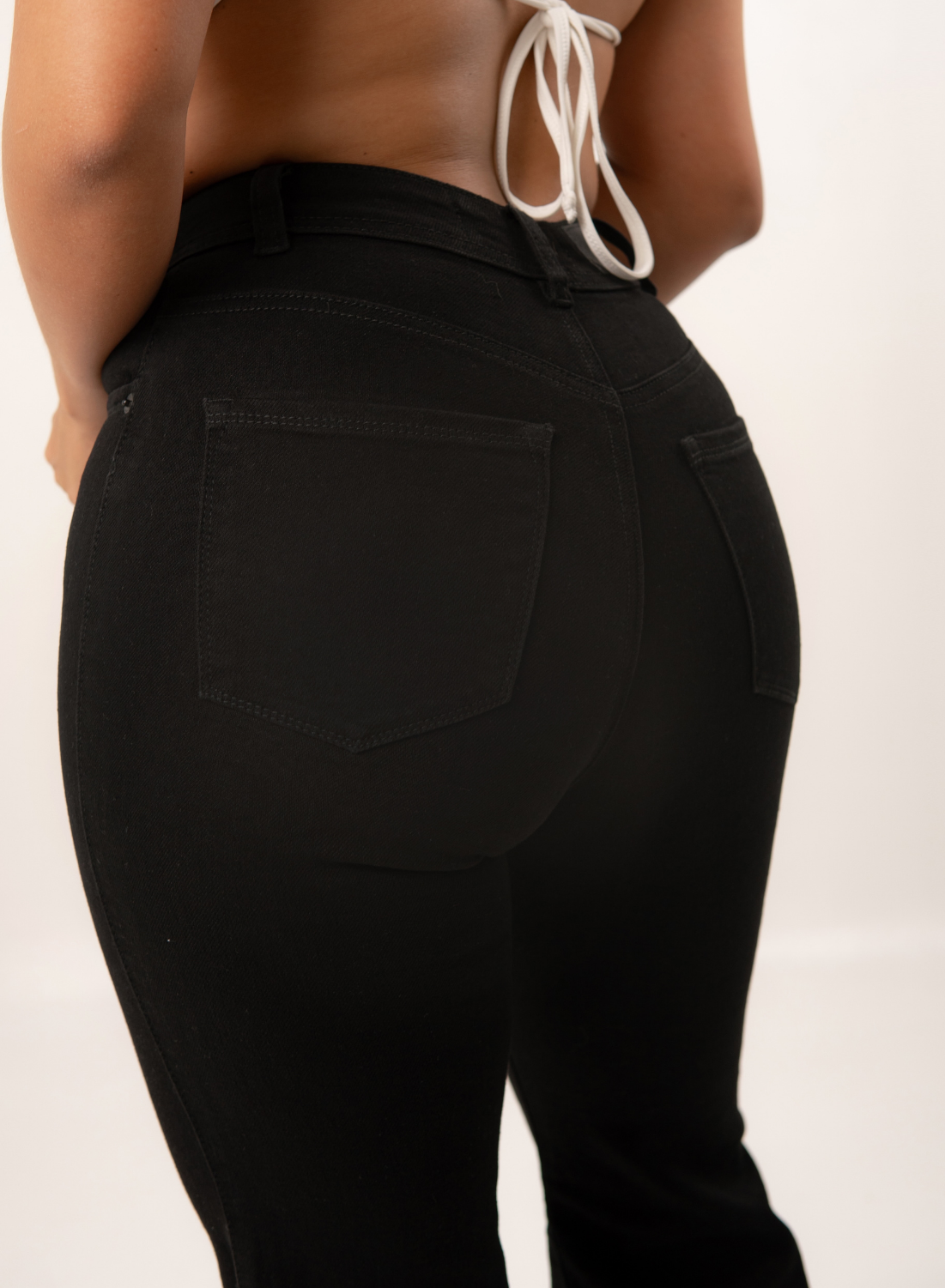 Black High Rise Mom Flare Alien Jeans