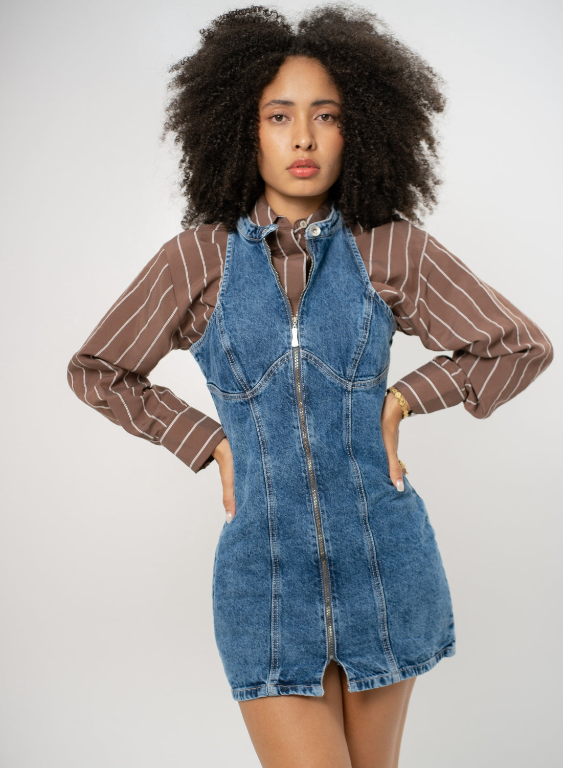 Women's Blue Denim Mini Dress