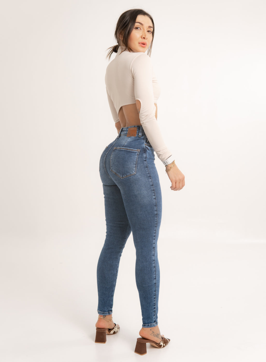 Women's High Rise Push Up Skinny Jeans