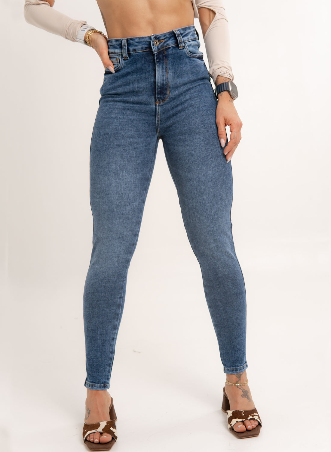Women's High Rise Push Up Skinny Jeans