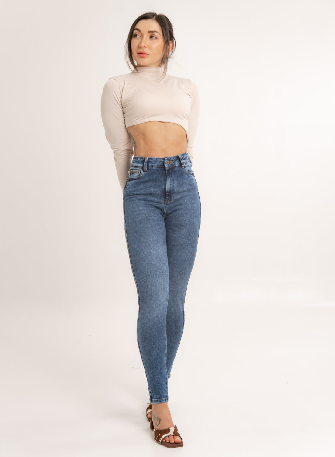 Women's High Rise Push Up Skinny Jeans