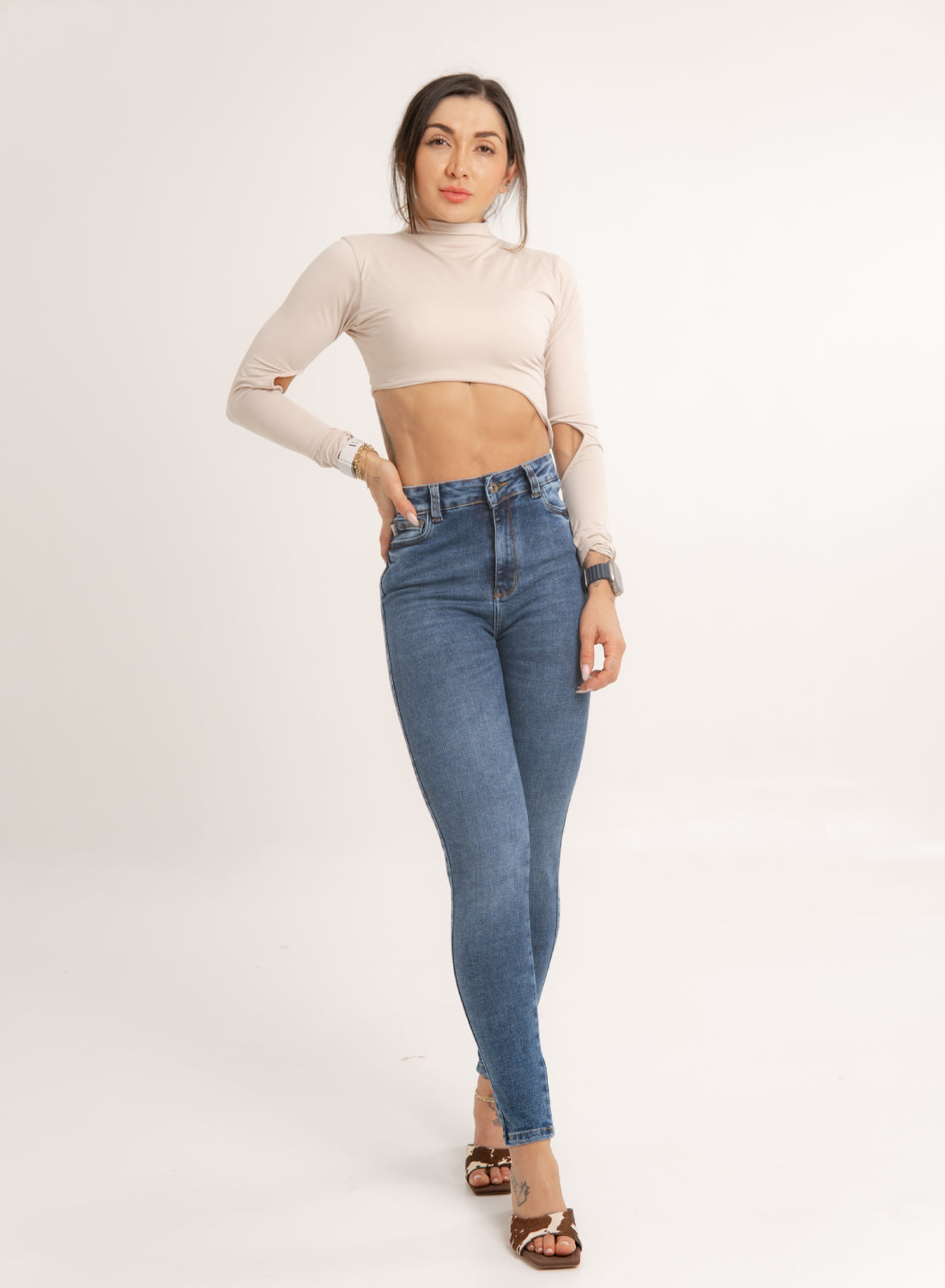 Women's High Rise Push Up Skinny Jeans