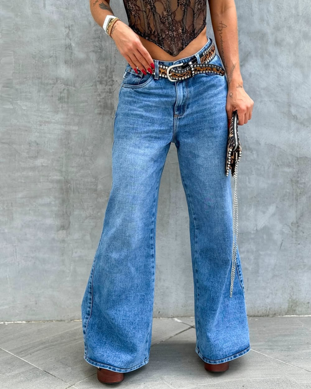 ALIEN JEANS WIDE LEG BLUE GIRLS