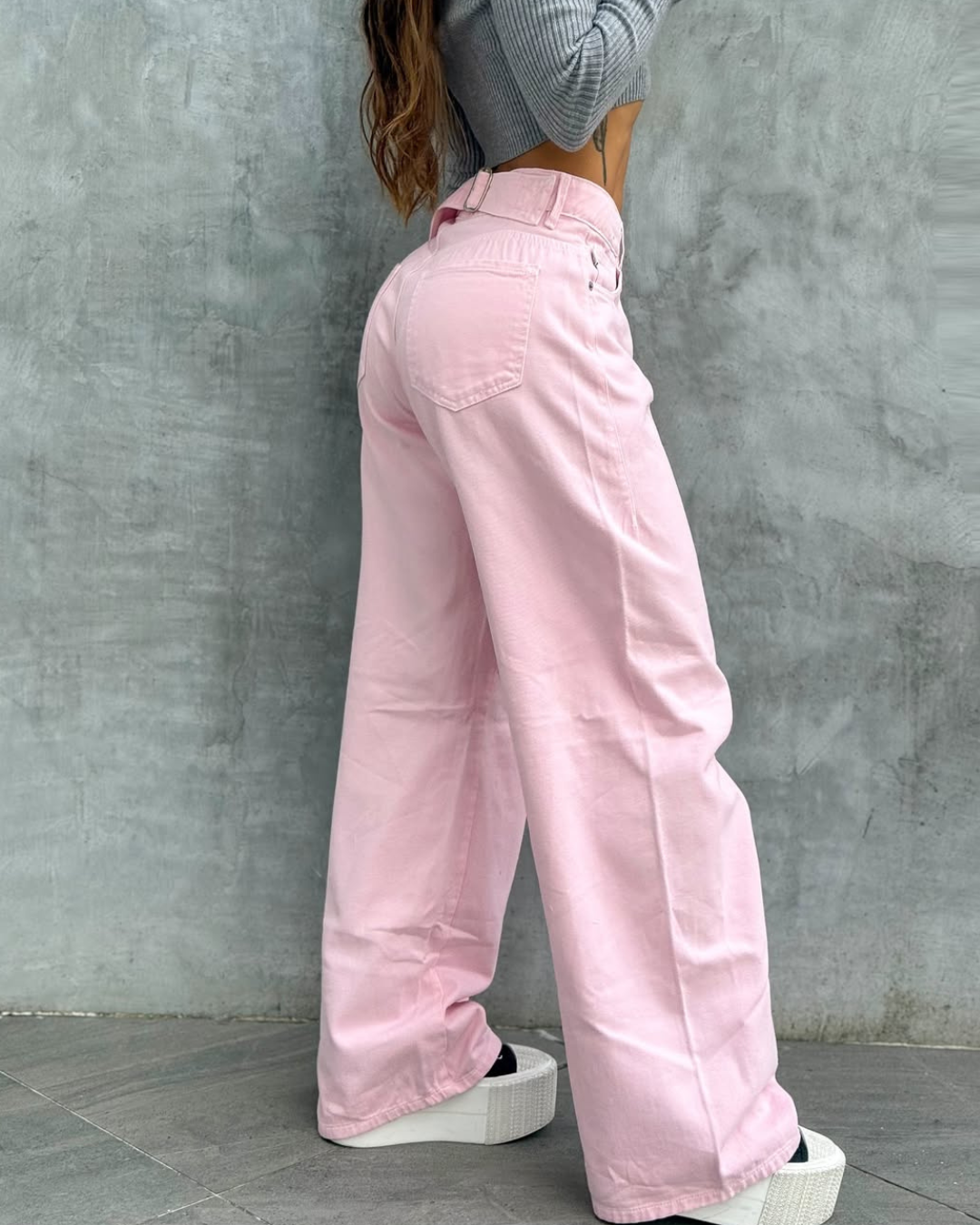 PINK DENIM ALIEN JEANS WIDE LEG