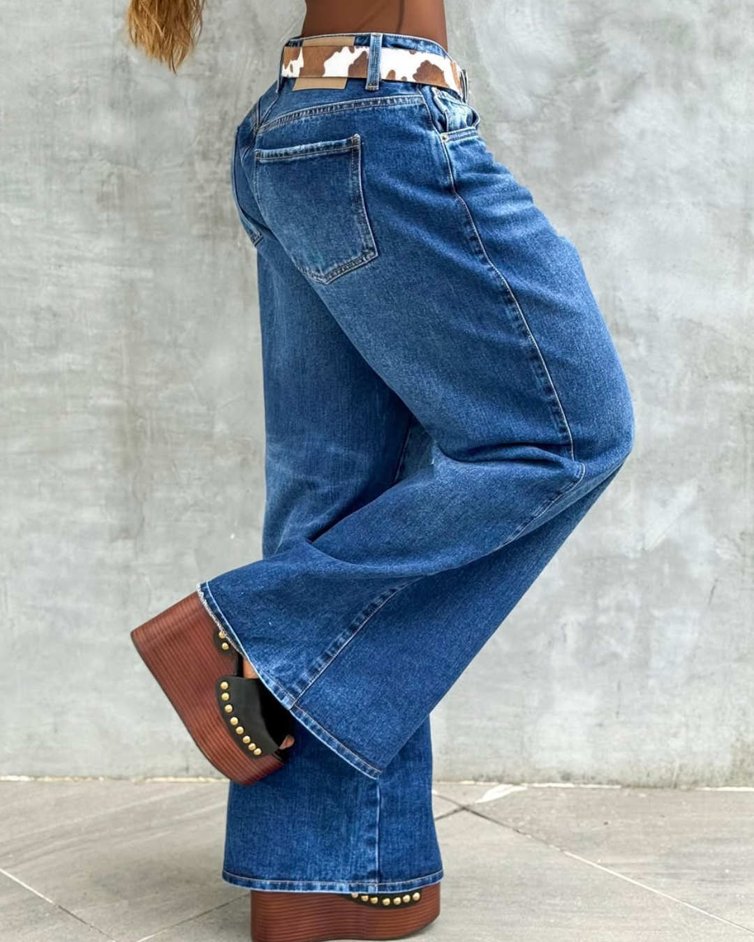 ALIEN JEANS WIDE LEG DARK BLUE LADIES
