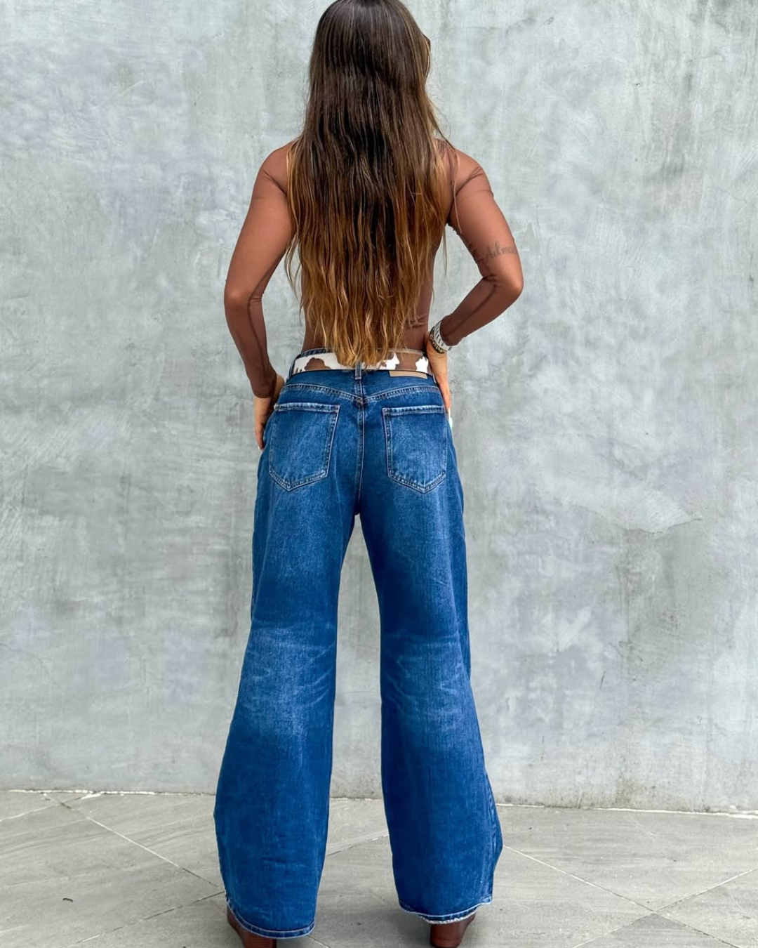 ALIEN JEANS WIDE LEG DARK BLUE LADIES