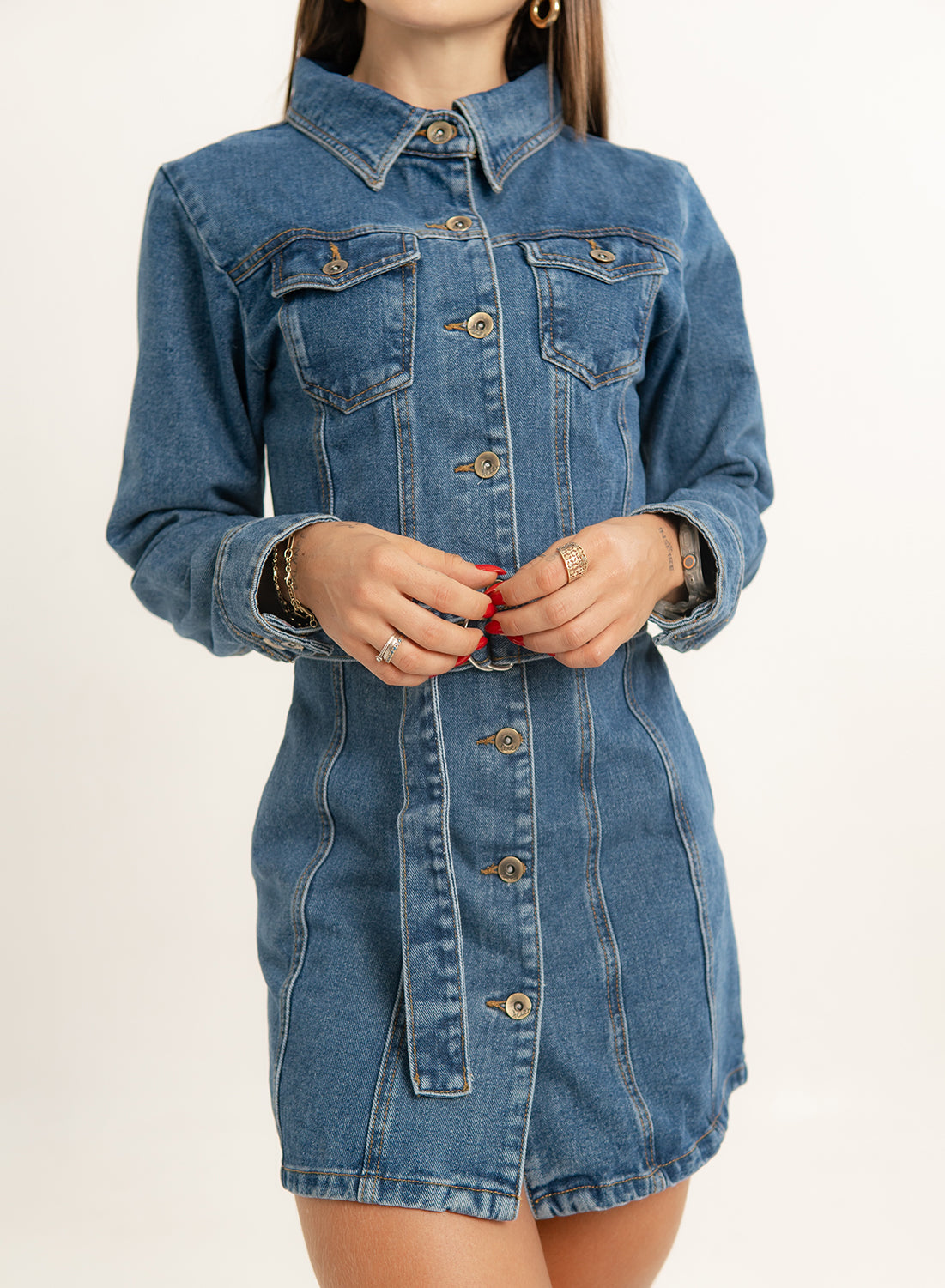 Denim Long Sleeve Dress