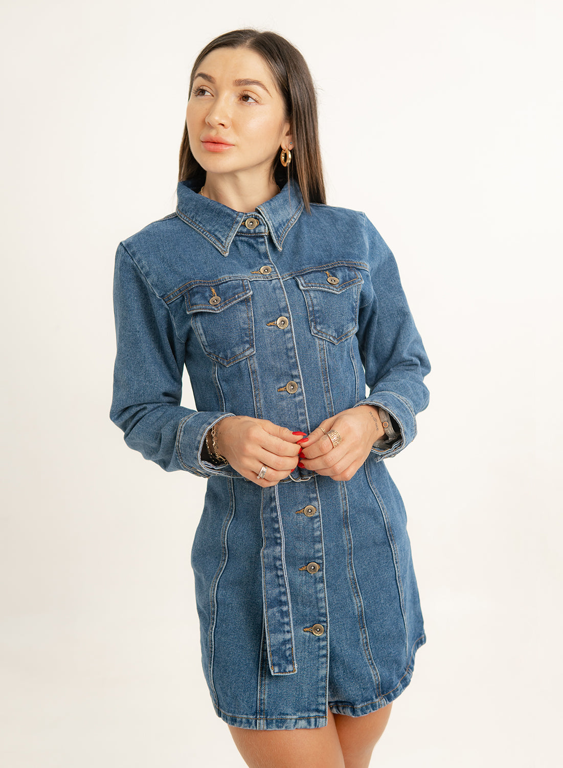 Denim Long Sleeve Dress