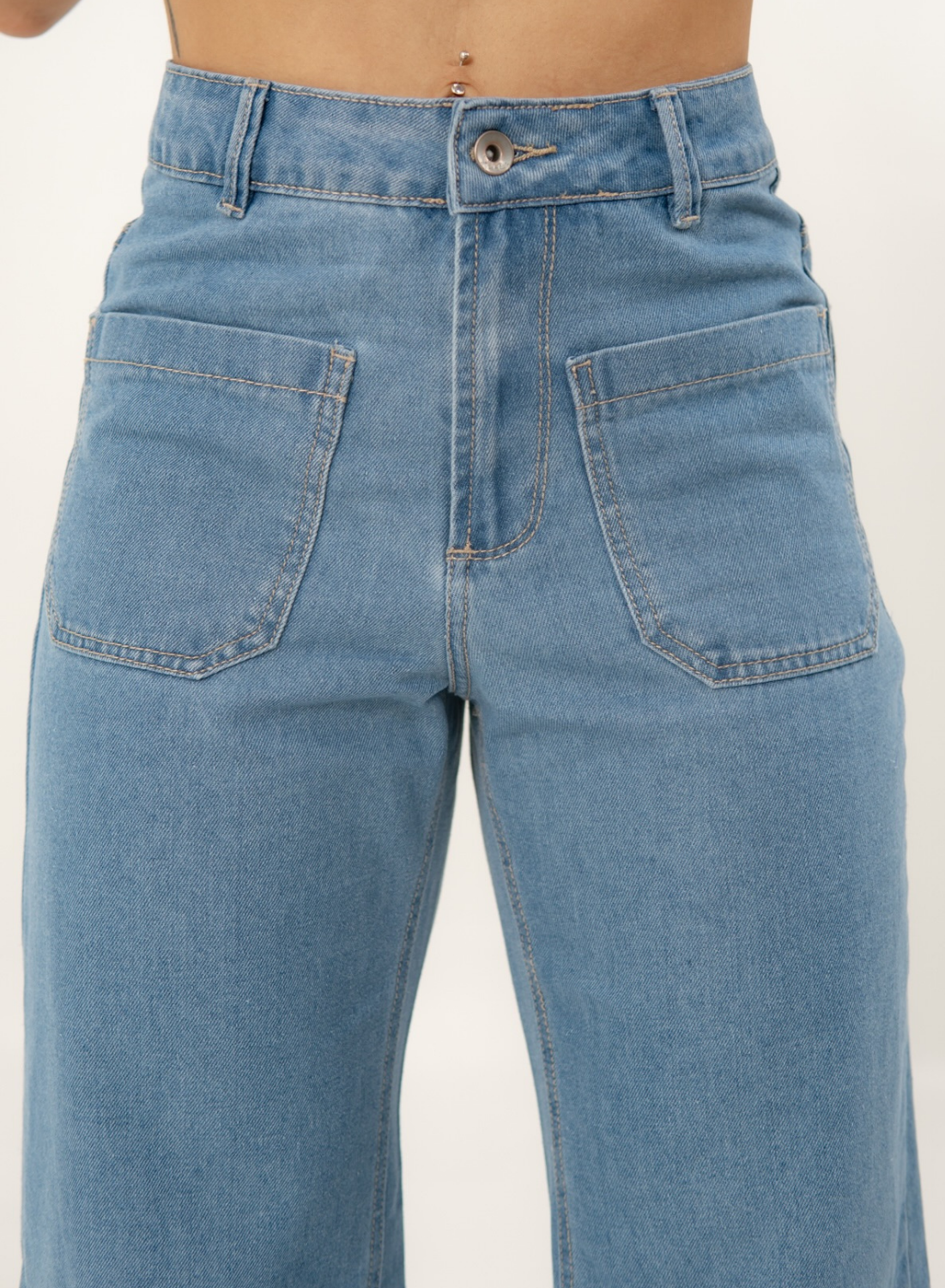 Women's Blue High Rise Straight Cropped Alien Jeans