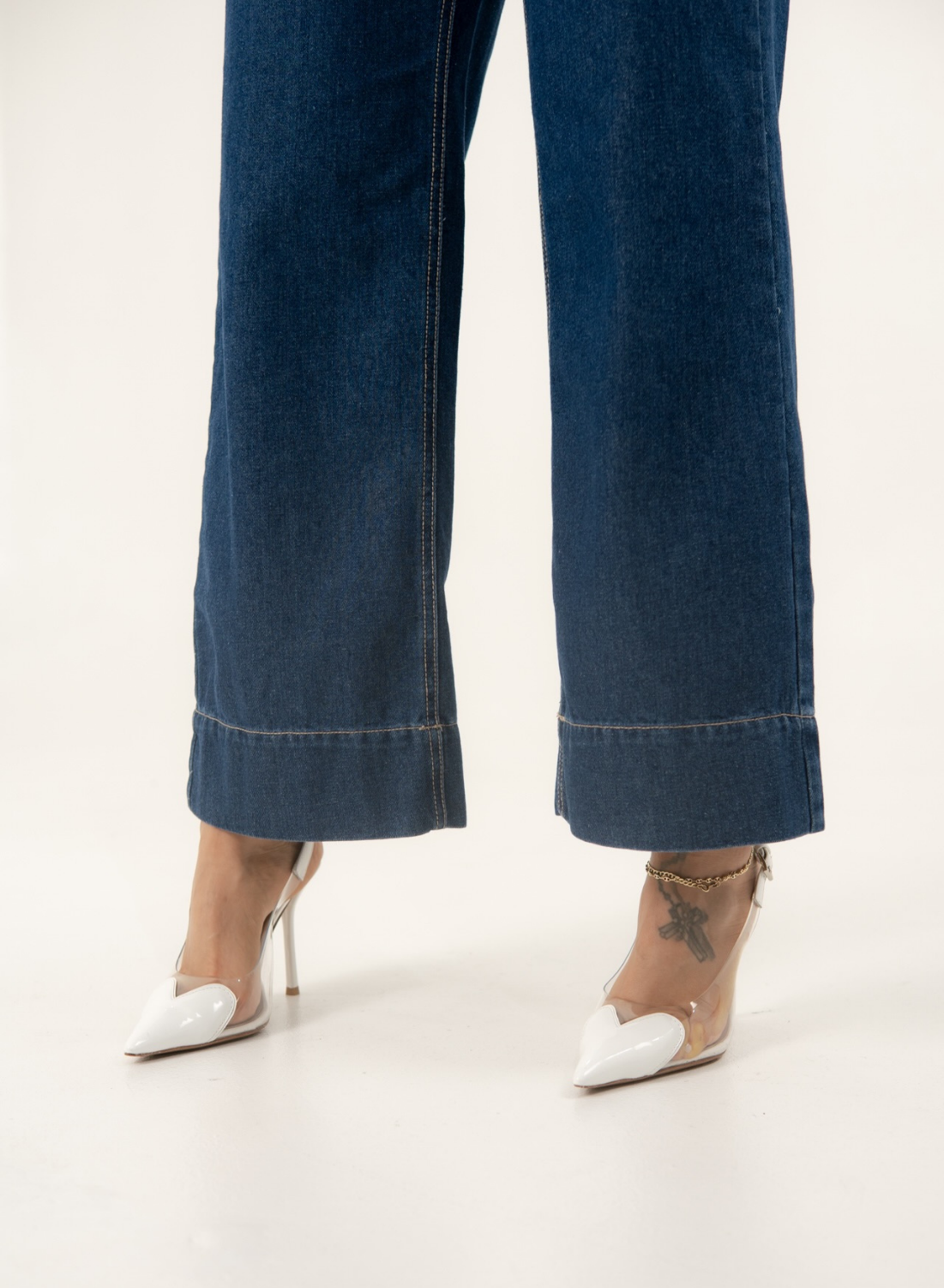 Women's High Rise Straight Cropped Jeans dark blue alien jeans
