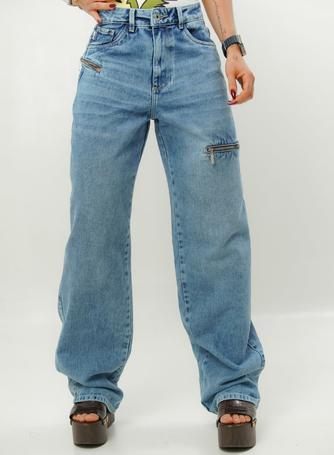 Women's Mid Waist Baggy Jeans