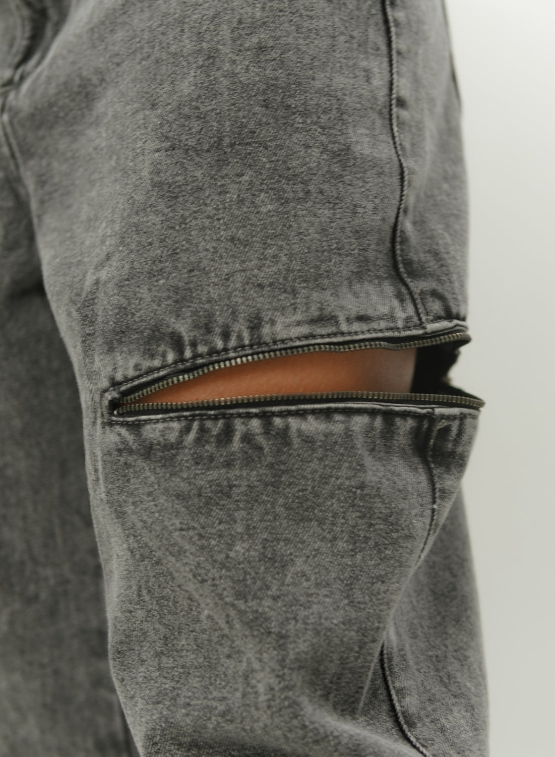 Women's Mid Waist Baggy Gray Alien Jeans