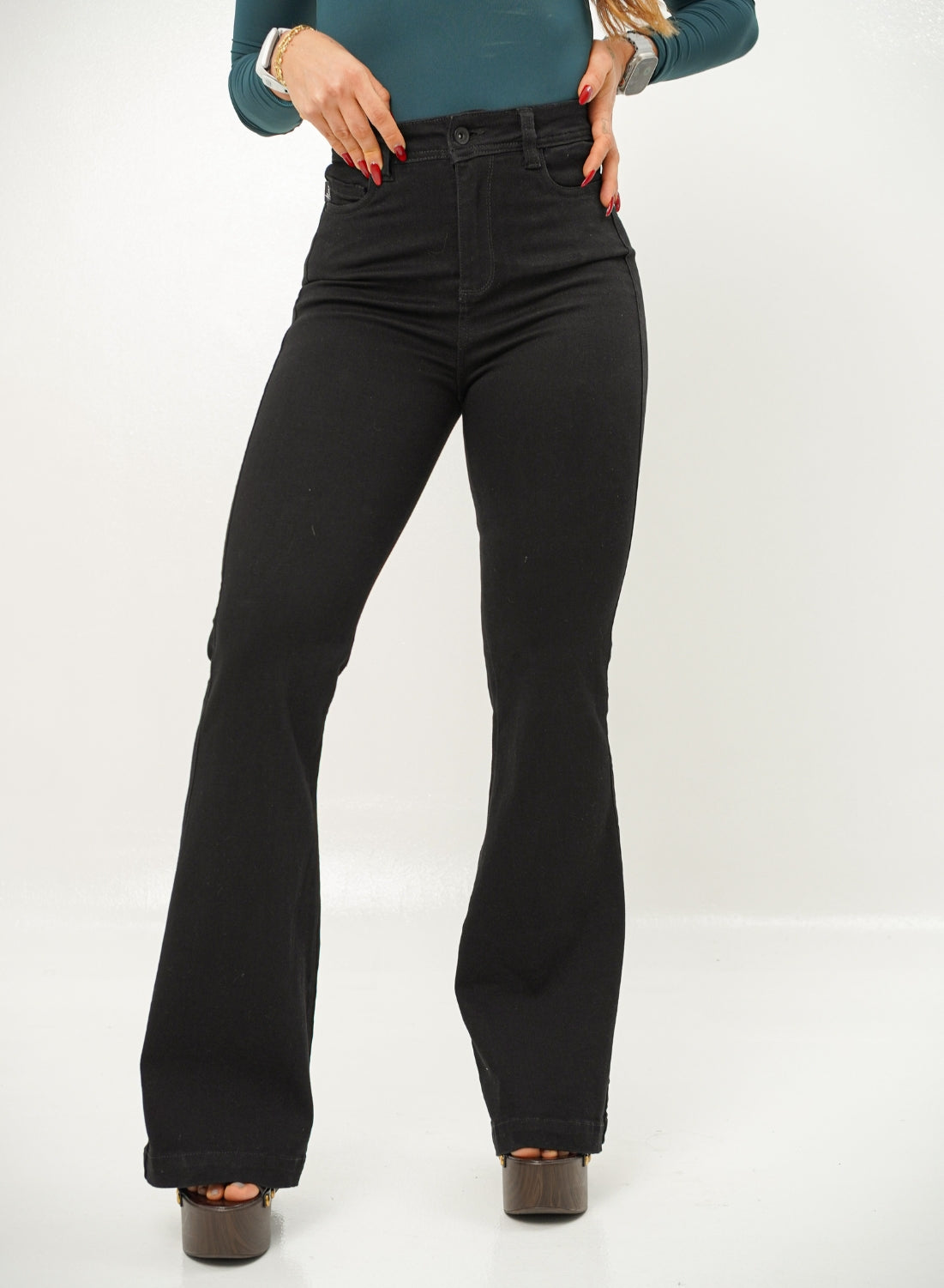 Marsella Black - Women's High Rise Bootcut Jeans