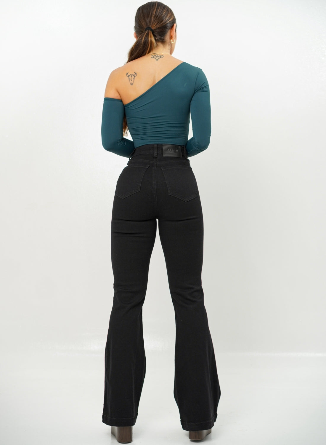 Marsella Black - Women's High Rise Bootcut Jeans