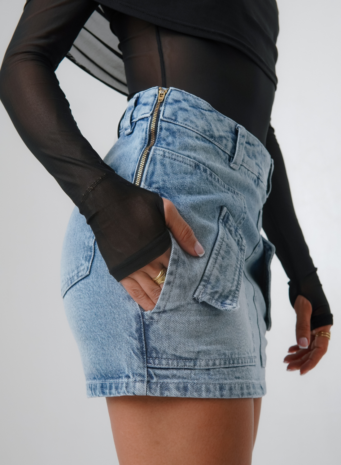 Women's Denim Mini Skirt alien jeans