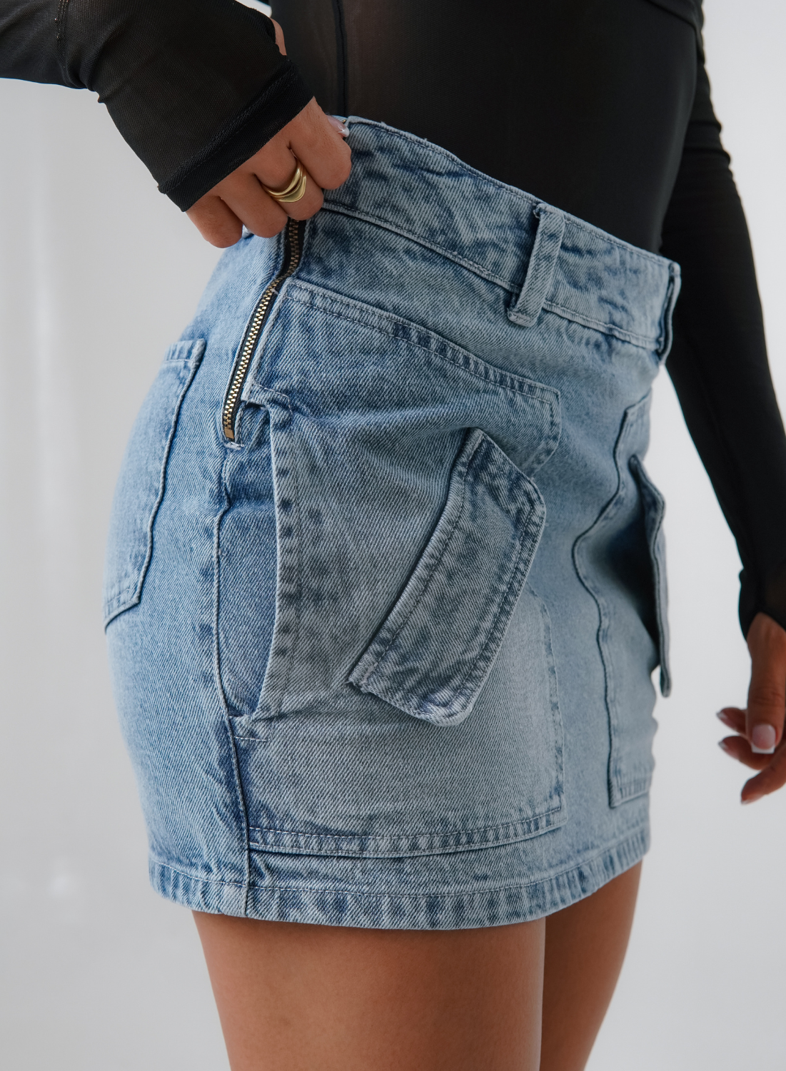 Women's Denim Mini Skirt alien jeans