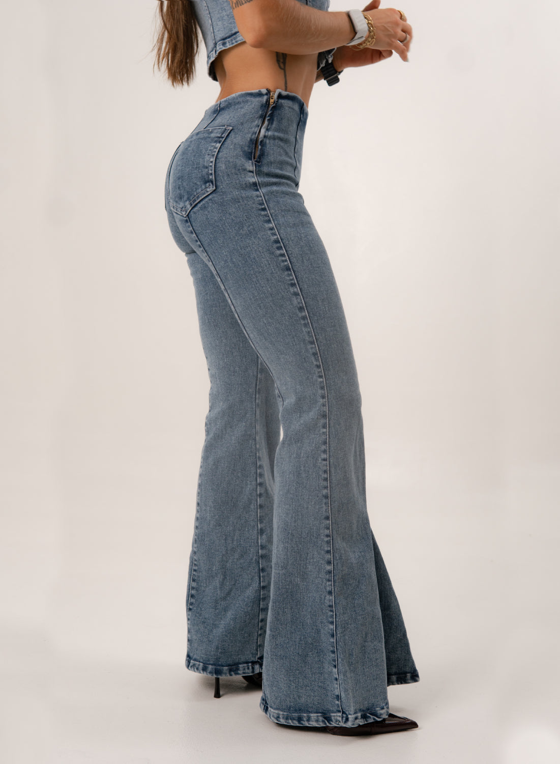 Push Up Women's High Rise Palazzo Jeans