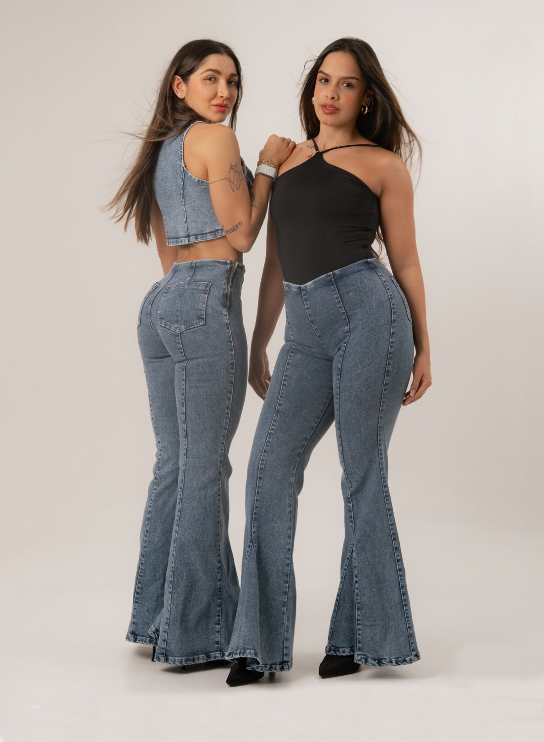 Push Up Women's High Rise Palazzo Jeans