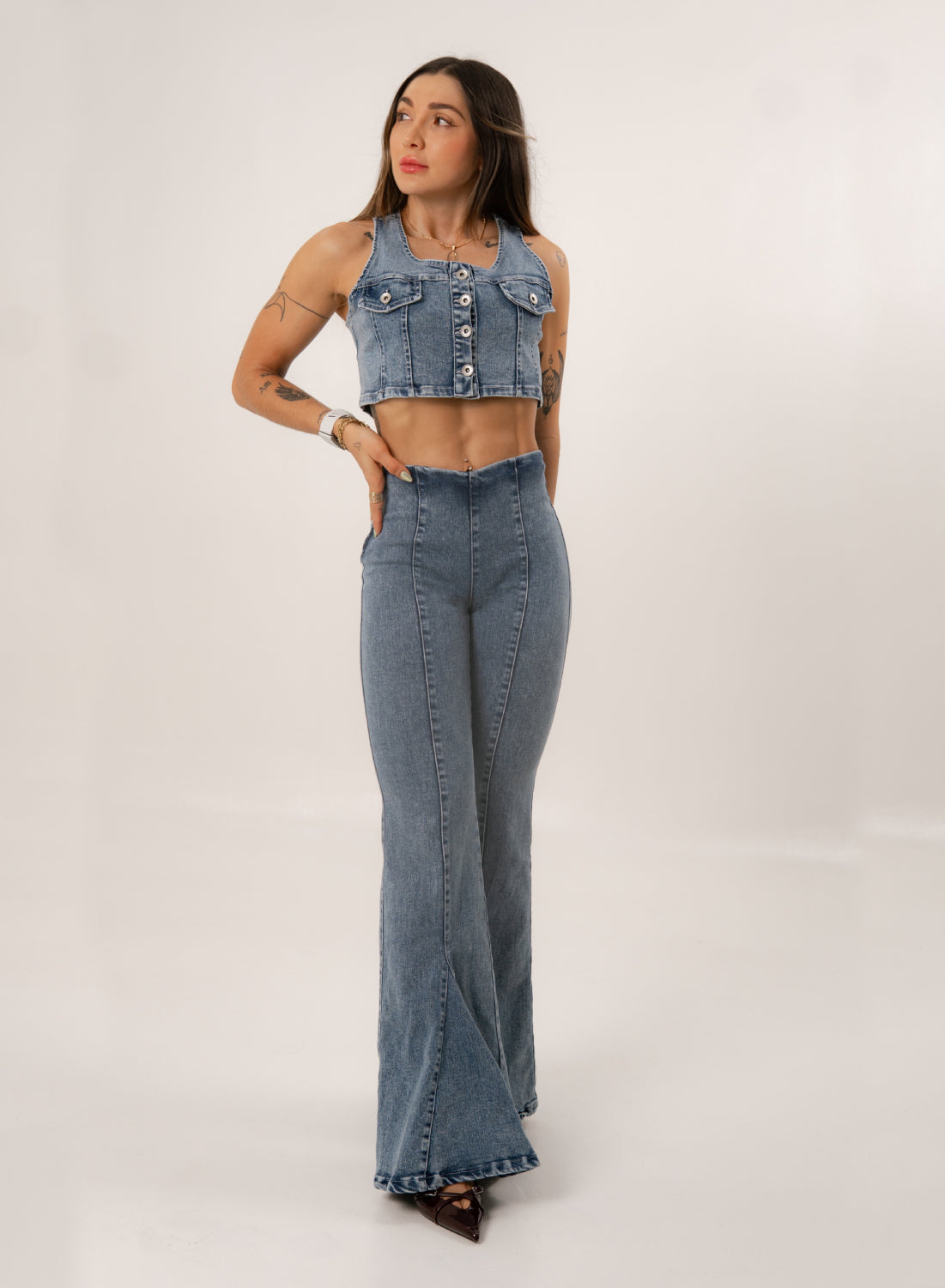 Push Up Women's High Rise Palazzo Jeans