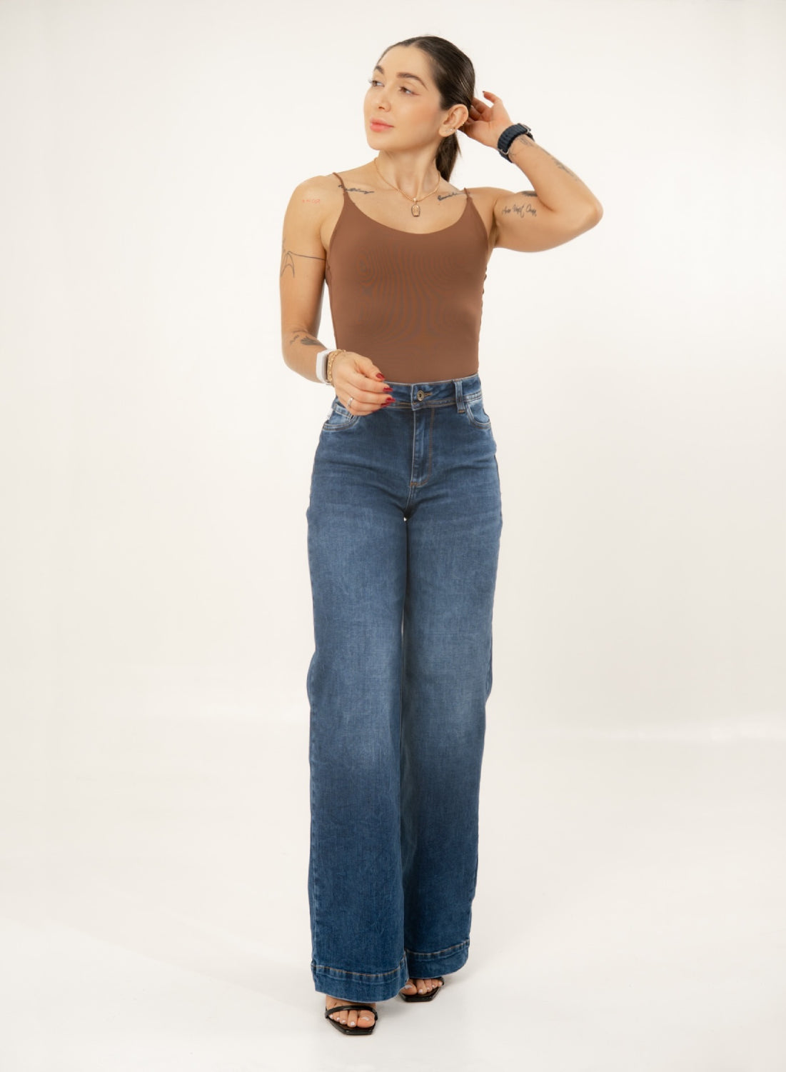 Women's Classic Mom Flare Jeans DARK BLUE ALIEN JEANS