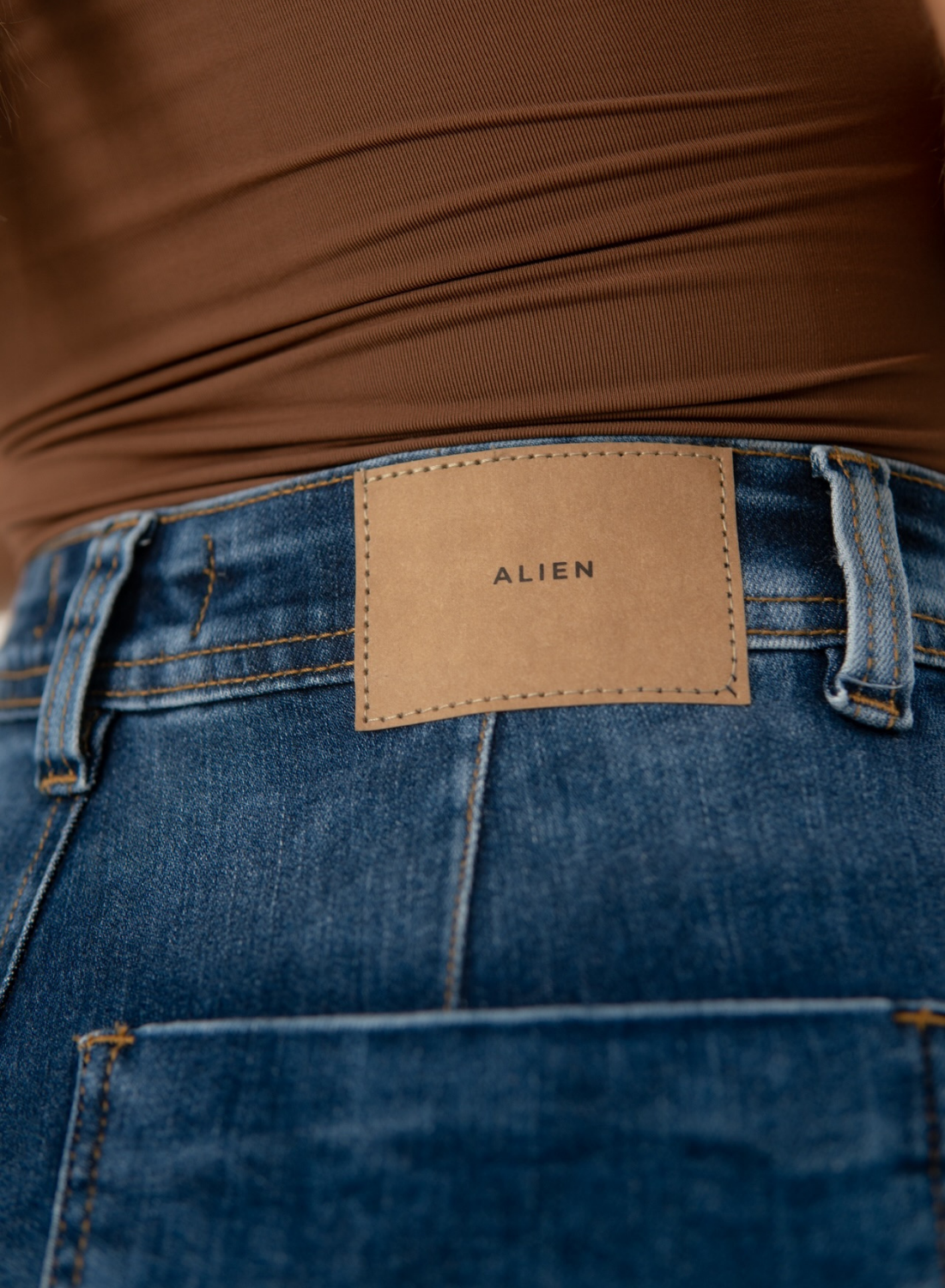 Women's Classic Mom Flare Jeans DARK BLUE ALIEN JEANS