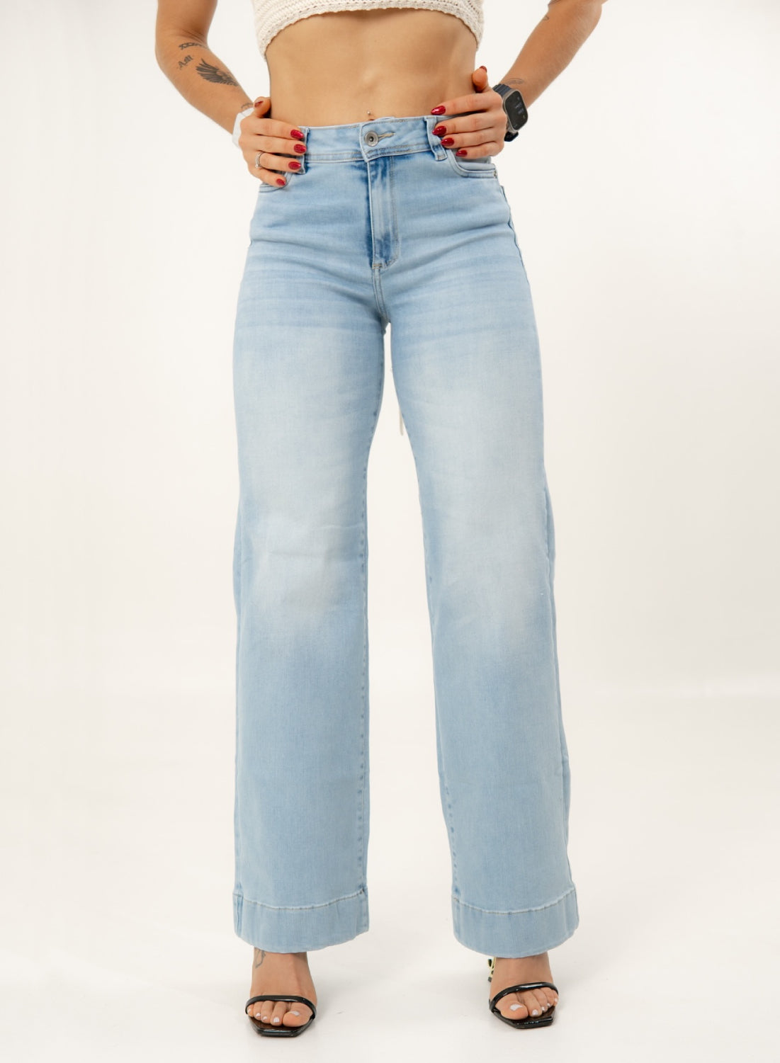 Women's Light Blue Mom Flare Jeans