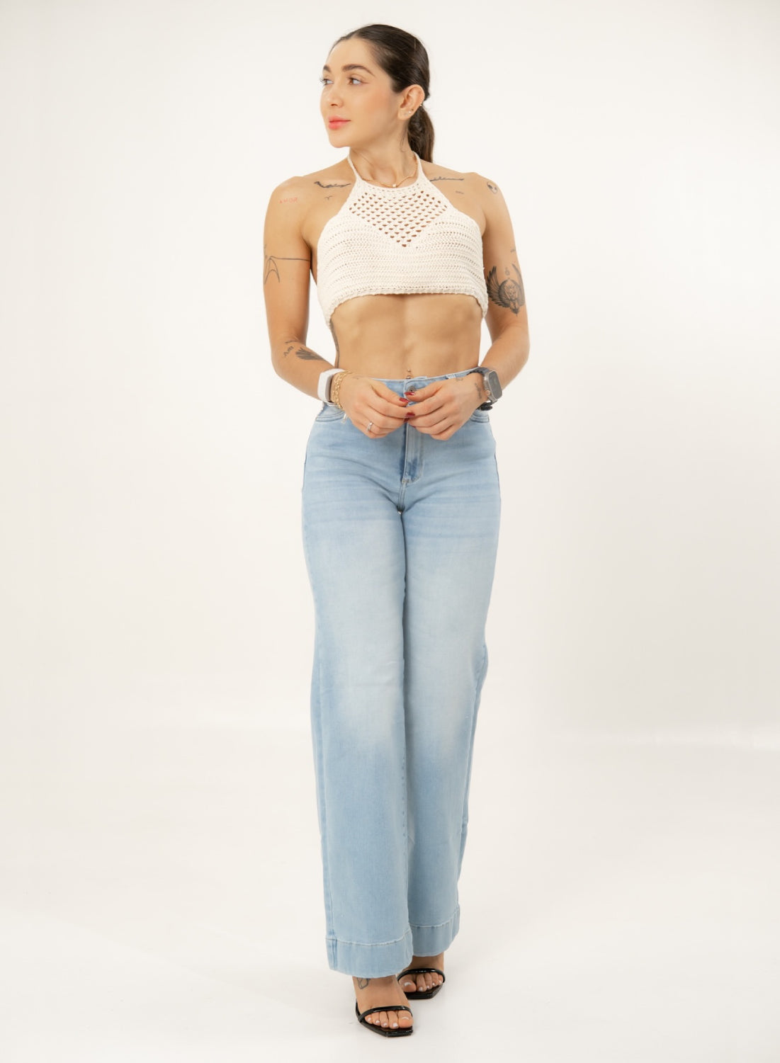 Women's Light Blue Mom Flare Jeans