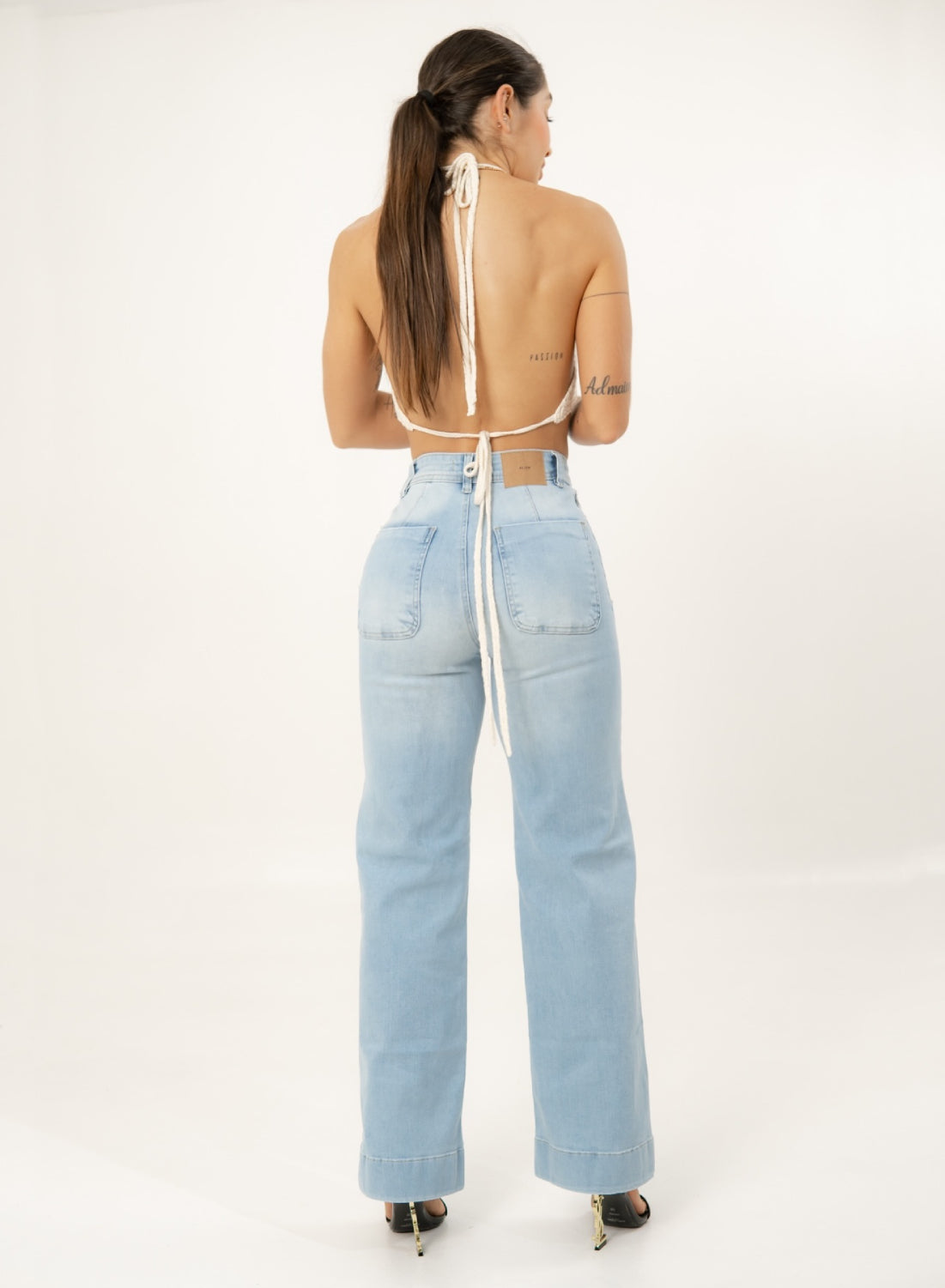 Women's Light Blue Mom Flare Jeans